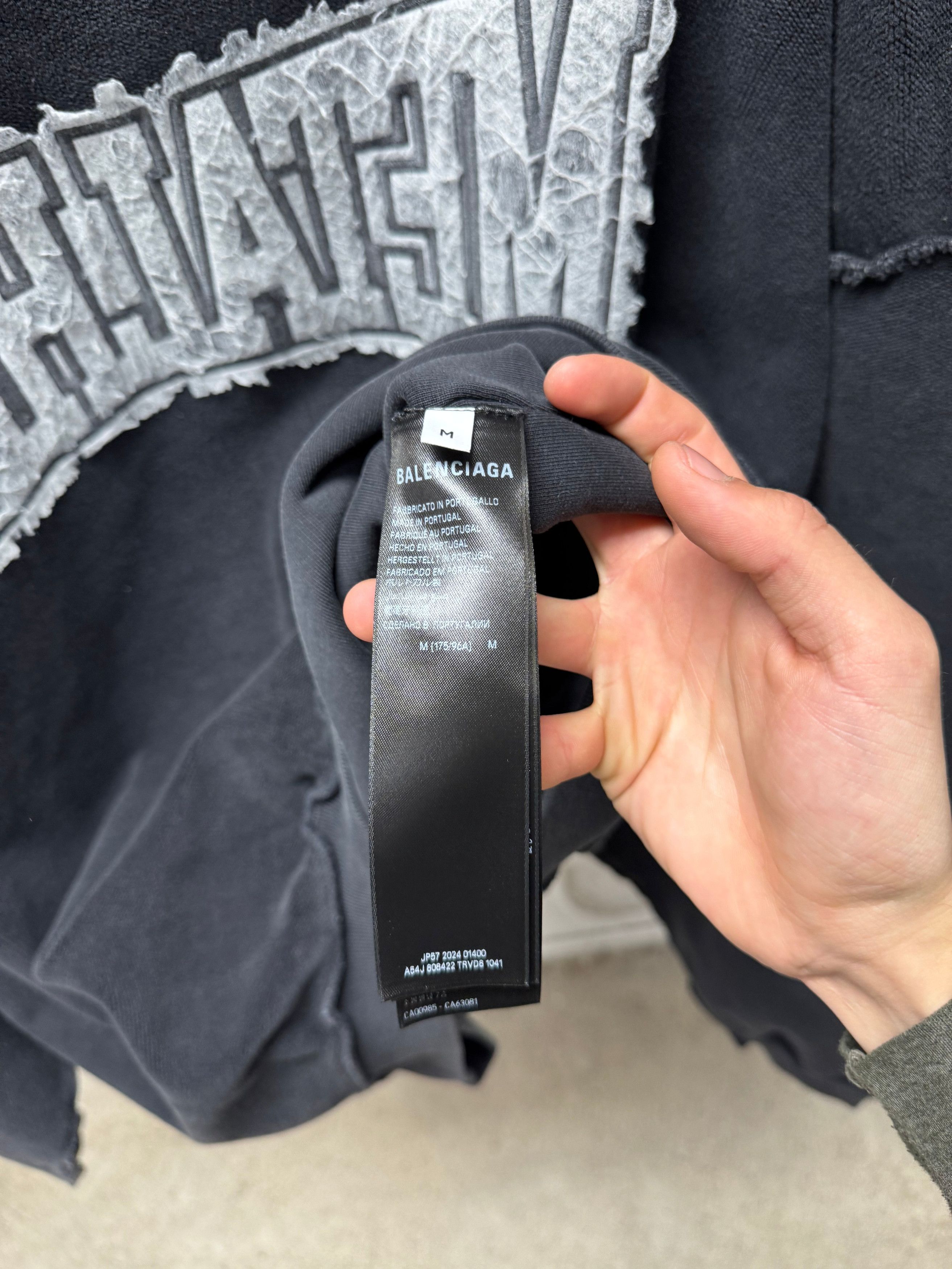 Balenciaga SS2025 Balenciaga ‘Metalhead’ Reverse Black Terry Cotton Sweatshirt Size US M / EU 48-50 / 2 - 4 Thumbnail