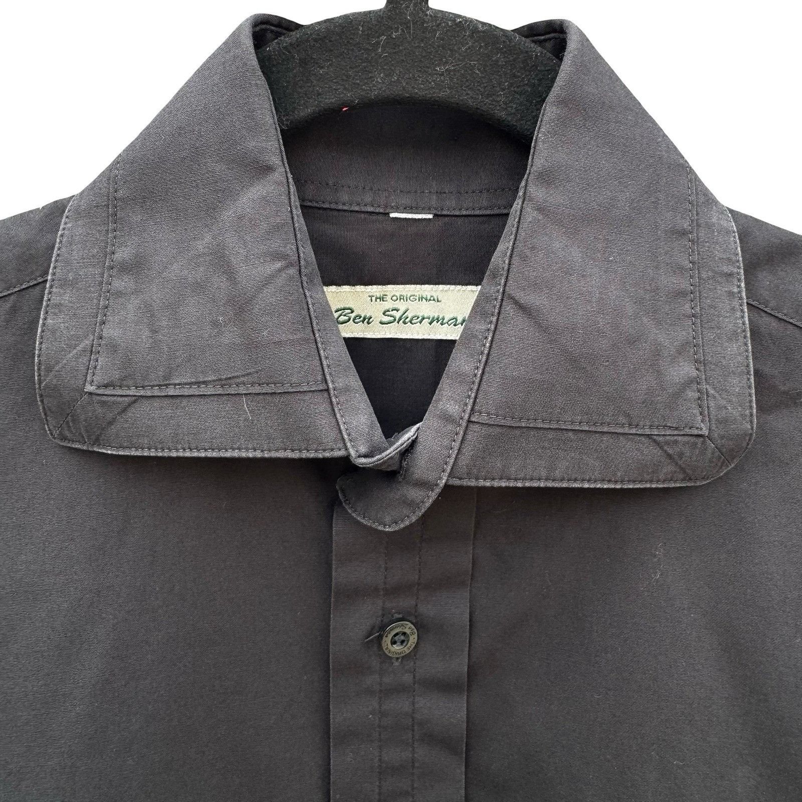 Ben Sherman Ben Sherman Mens Black Long Sleeve Button Down Shirt Solid C Size US M / EU 48-50 / 2 - 5 Thumbnail