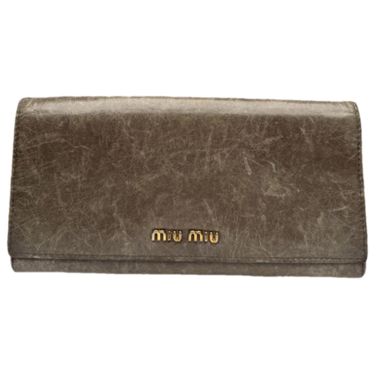 Miu Miu Grey Leather Wallet Size ONE SIZE - 1 Thumbnail