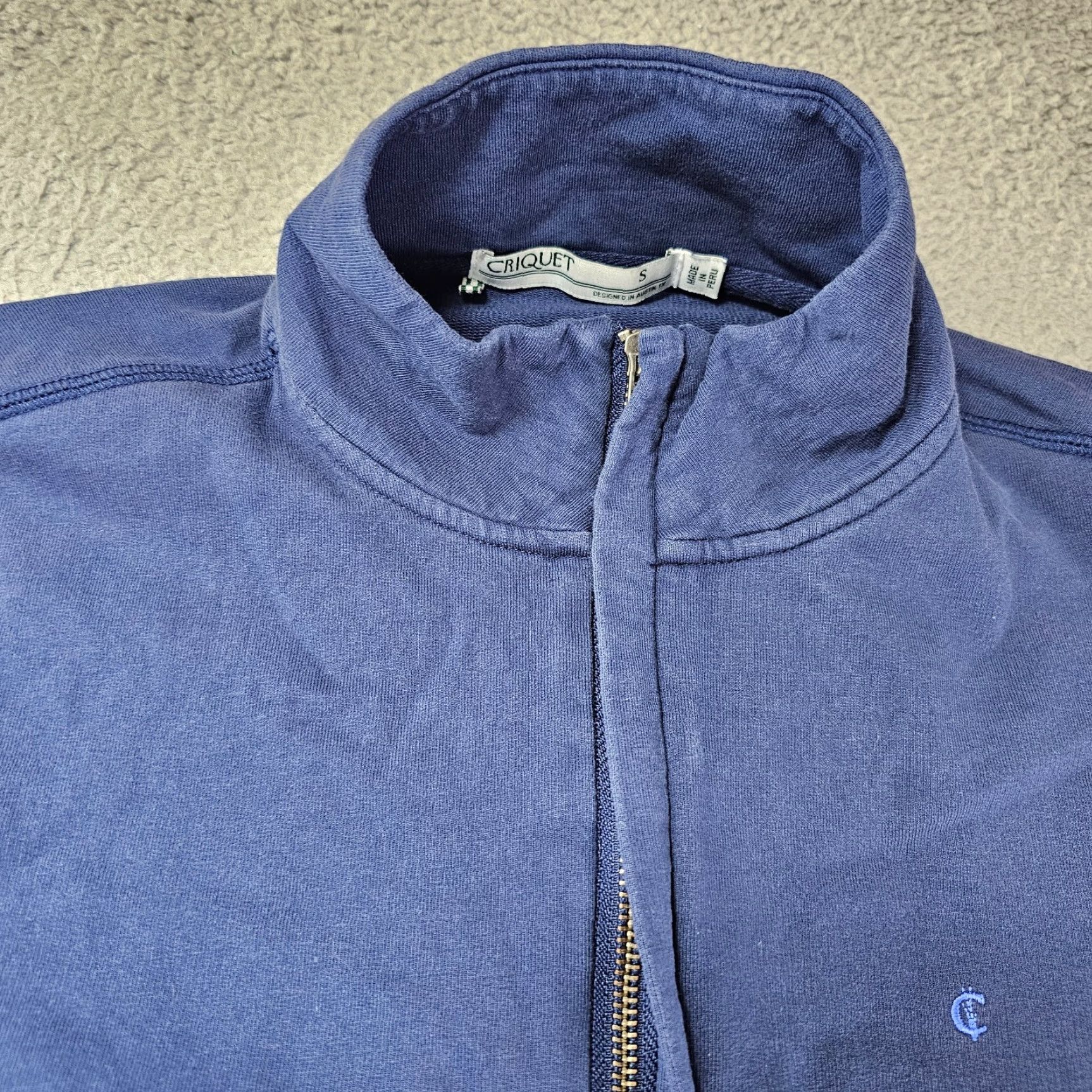 Vintage Criquet Pullover Shirt Mens Small Blue 1/2 Zip Long Sleeve Mock Golf Sweatshirt Size US S / EU 44-46 / 1 - 6 Thumbnail