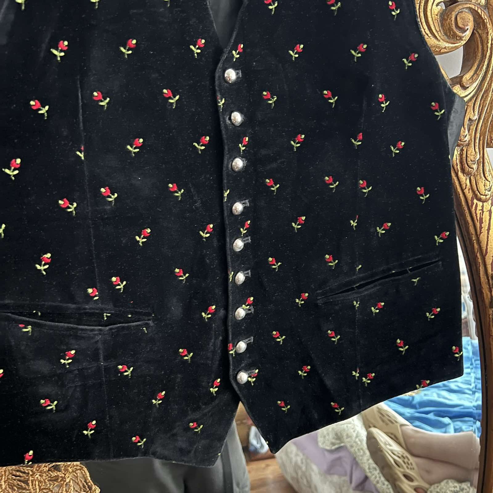 Vintage Men's German Style Traditional Men's Grasegger Black Vest Size US M / EU 48-50 / 2 - 4 Thumbnail