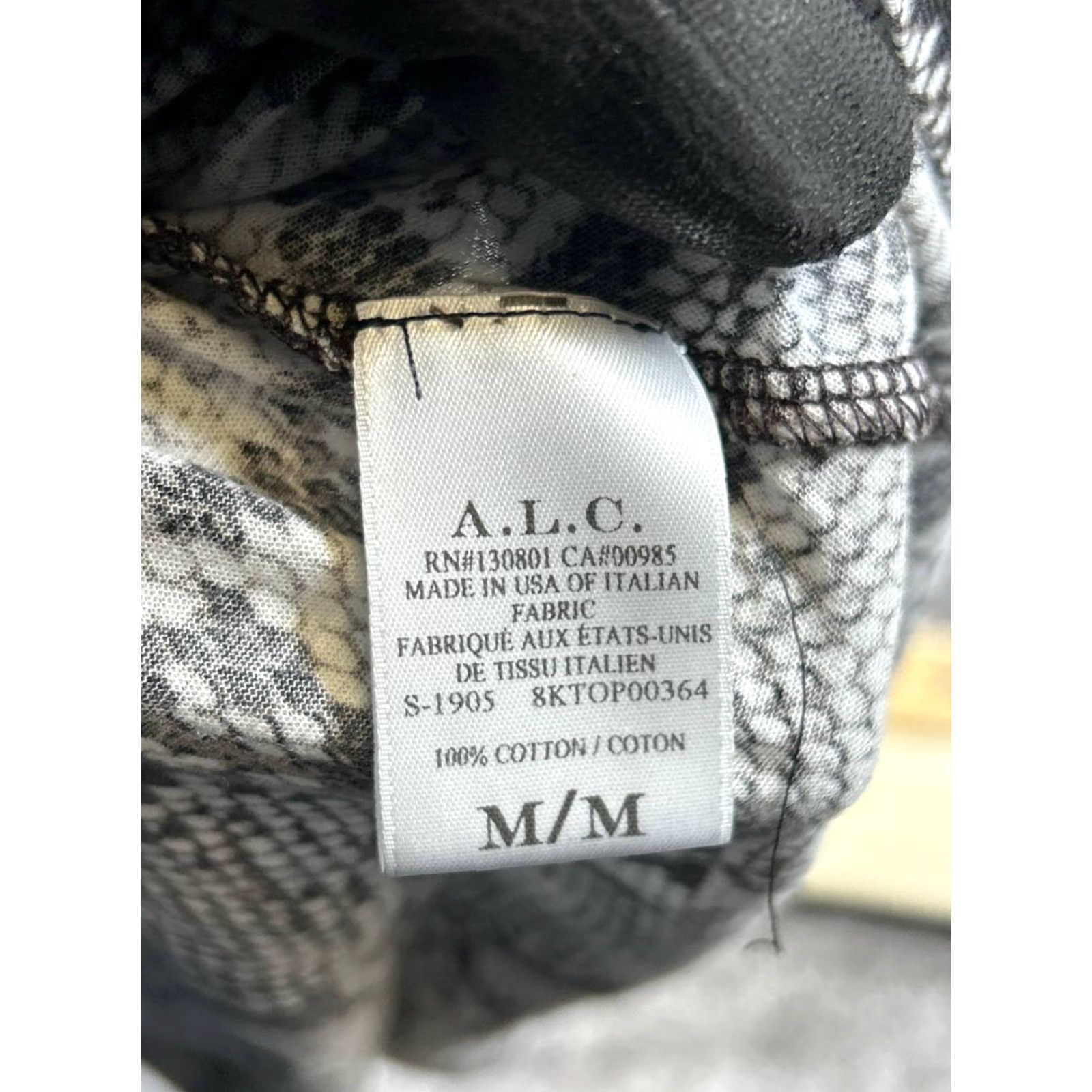Vintage A.L.C. Shirt Womens Medium Gray Black Cotton Pullover Size M / US 6-8 / IT 42-44 - 4 Thumbnail