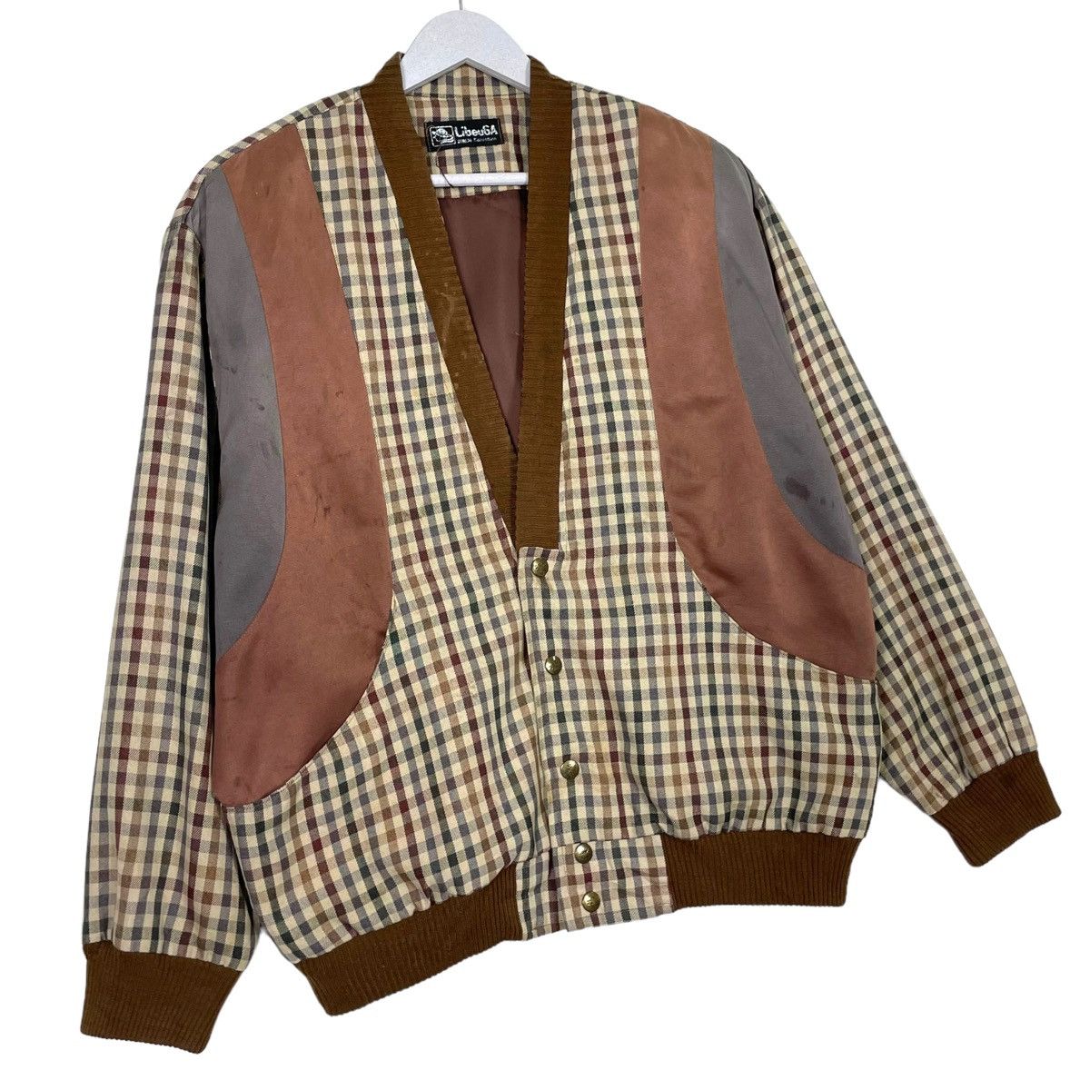 Issey Miyake × Japanese Brand × Vintage 💥80s LIBEUGA INSPIRED ISSEY MIYAKE CHECK BOMBER JACKET Size US L / EU 52-54 / 3 - 4 Thumbnail
