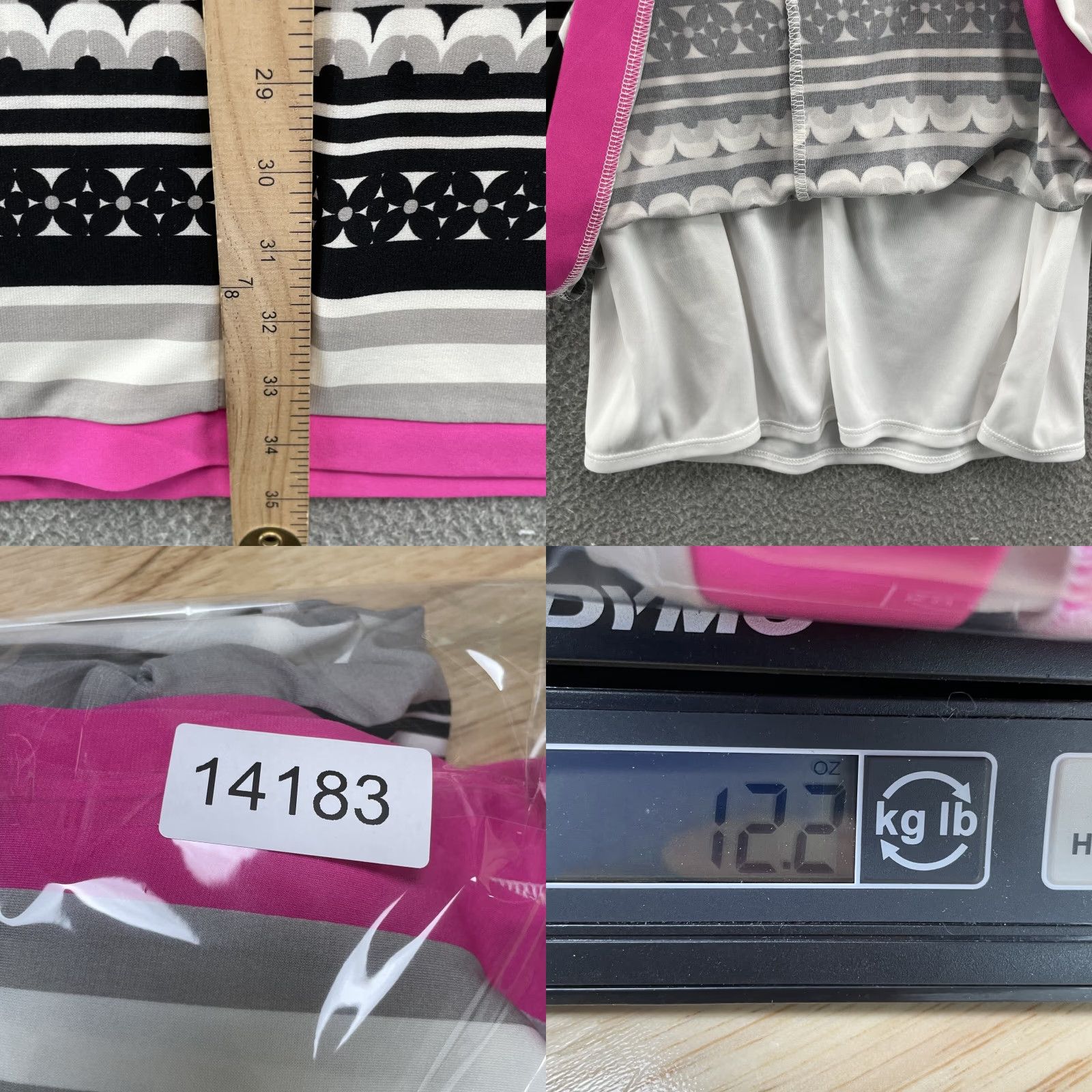Vintage Eliza J Dress Women's 10 Pink Gray Geometric Corpcore Business Cocktail Office Dress Size L / US 10 / IT 46 - 8 Thumbnail
