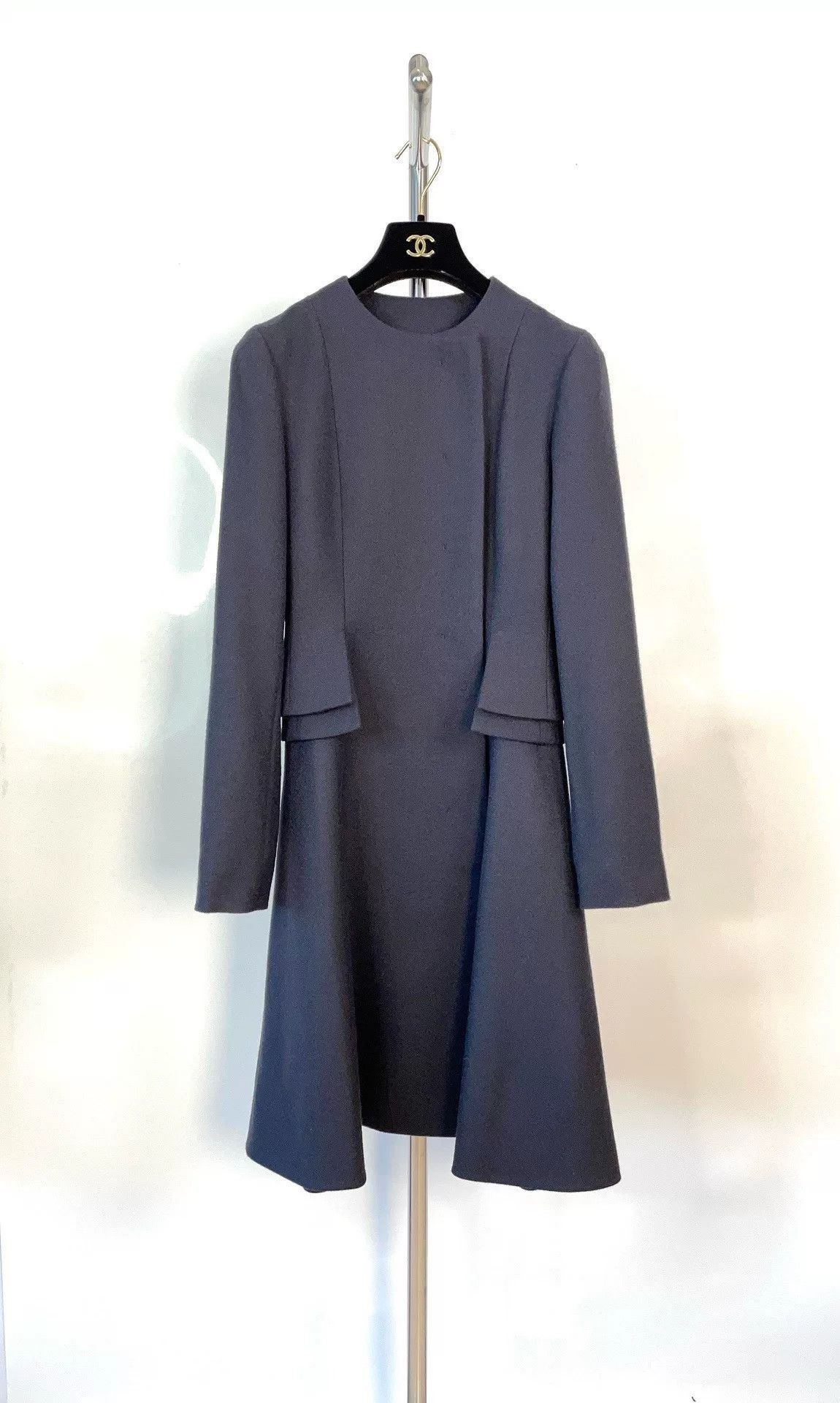 Dior Dior Navy Wool Long Dress Coat Size XXS / US 00 / IT 34 - 1 Thumbnail