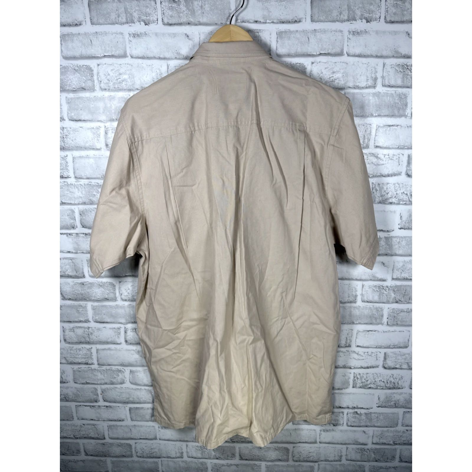 Vintage FOX FIRE Safari Travel Shirt Mens XL Brown Cotton with Zip Pockets Button up Size US XL / EU 56 / 4 - 7 Thumbnail