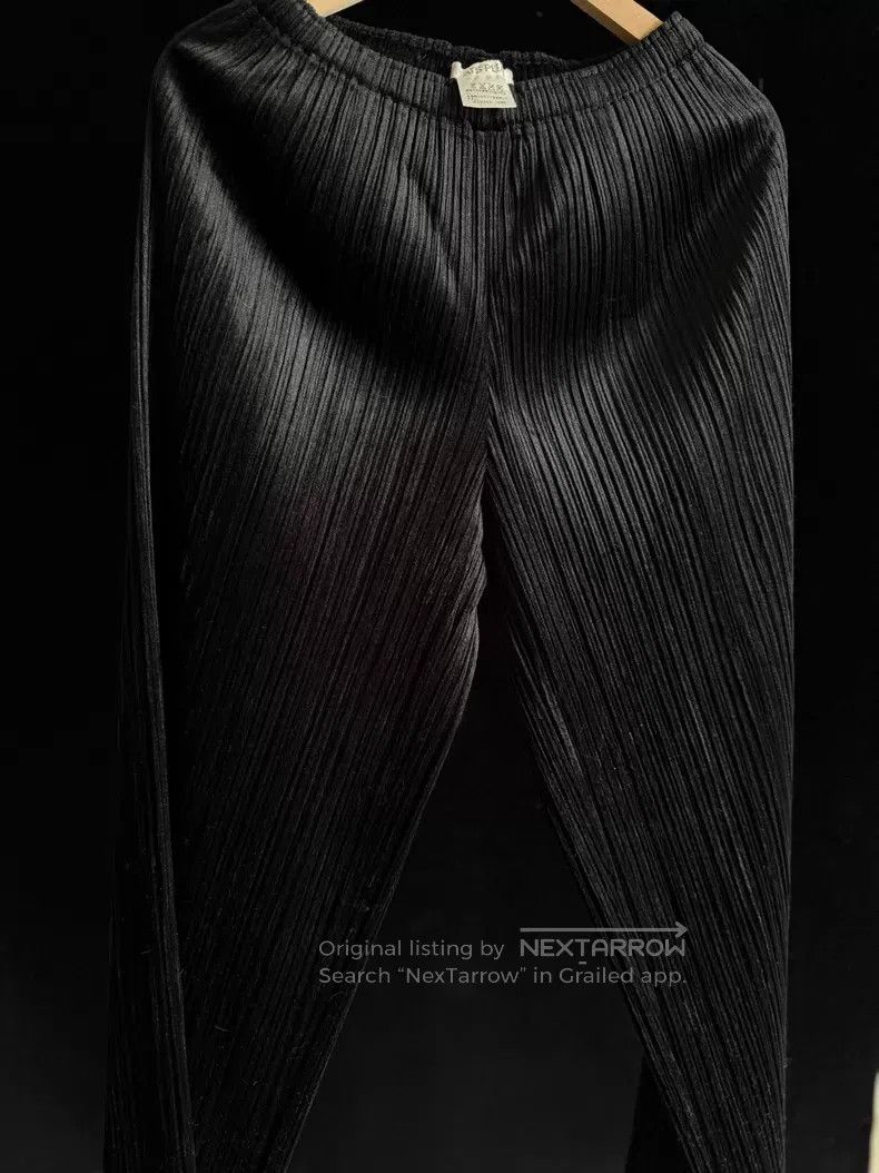 Issey Miyake Issey Miyake size:1 Black Ruffle Straight Pants Size 22" - 1 Thumbnail
