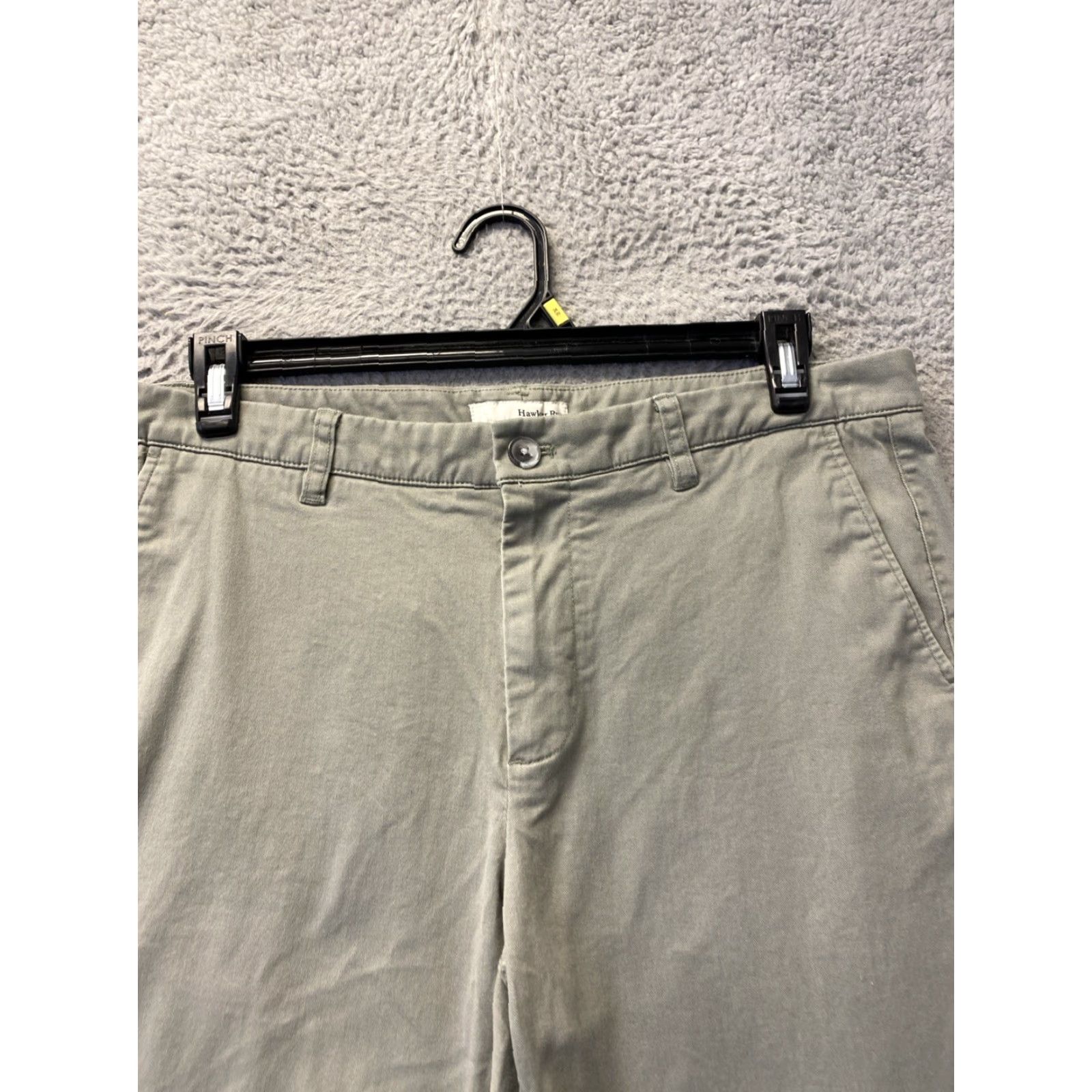 Vintage Hawker Rye Pants Men's 35x36 Sage Green Chino Flat Front Regular Straight Pockets Cotton Blend 0401 Size US 35 - 2 Thumbnail