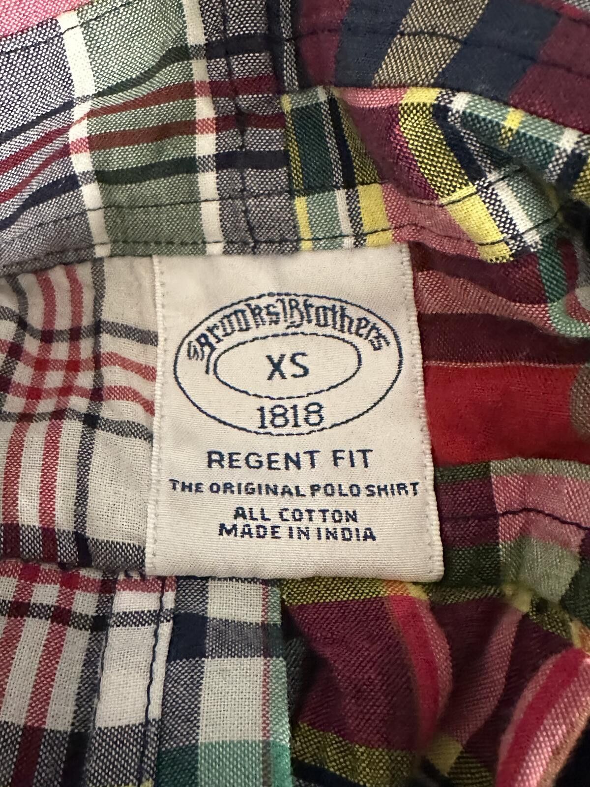 Brooks Brothers Brooks Brothers 1818 Regent Men's shirt madras patchwork Size US XS / EU 42 / 0 - 8 Thumbnail
