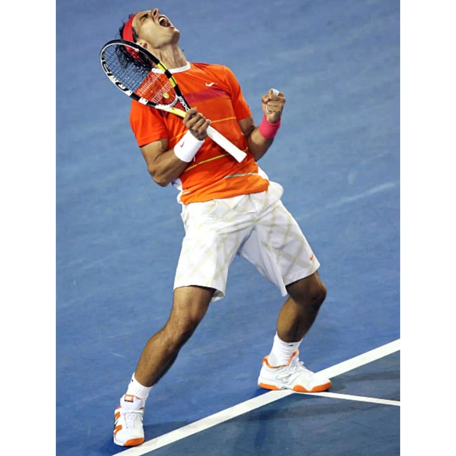 Nike VINTAGE Rafael Nadal 2010 Australian Open Nike Shirt Jersey T-Shirt Mens L Orange 363328-827 Size US L / EU 52-54 / 3 - 2 Thumbnail