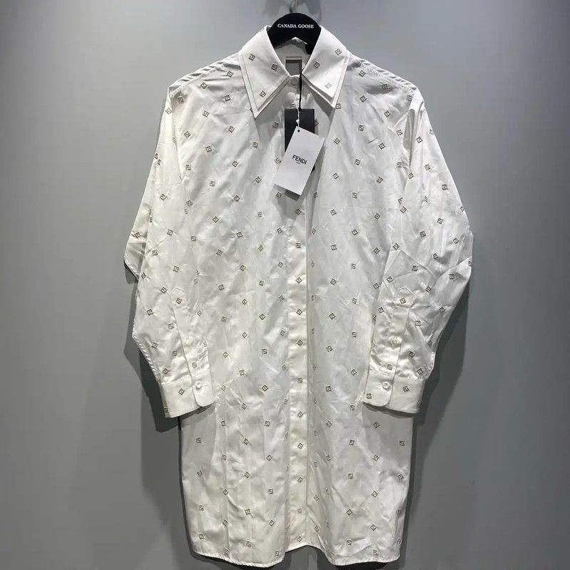 FENDI Women's White Polyester Shirt with Embroidery 0089