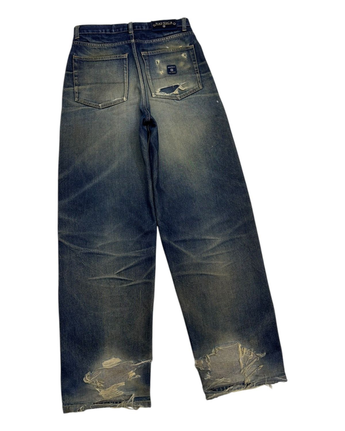 JNCO × Kapital × Vintage BAGGY THRASHED DISTRESS Wide Baggy Jeans NAUTICA JNCO Style Size US 30 / EU 46 - 4 Thumbnail