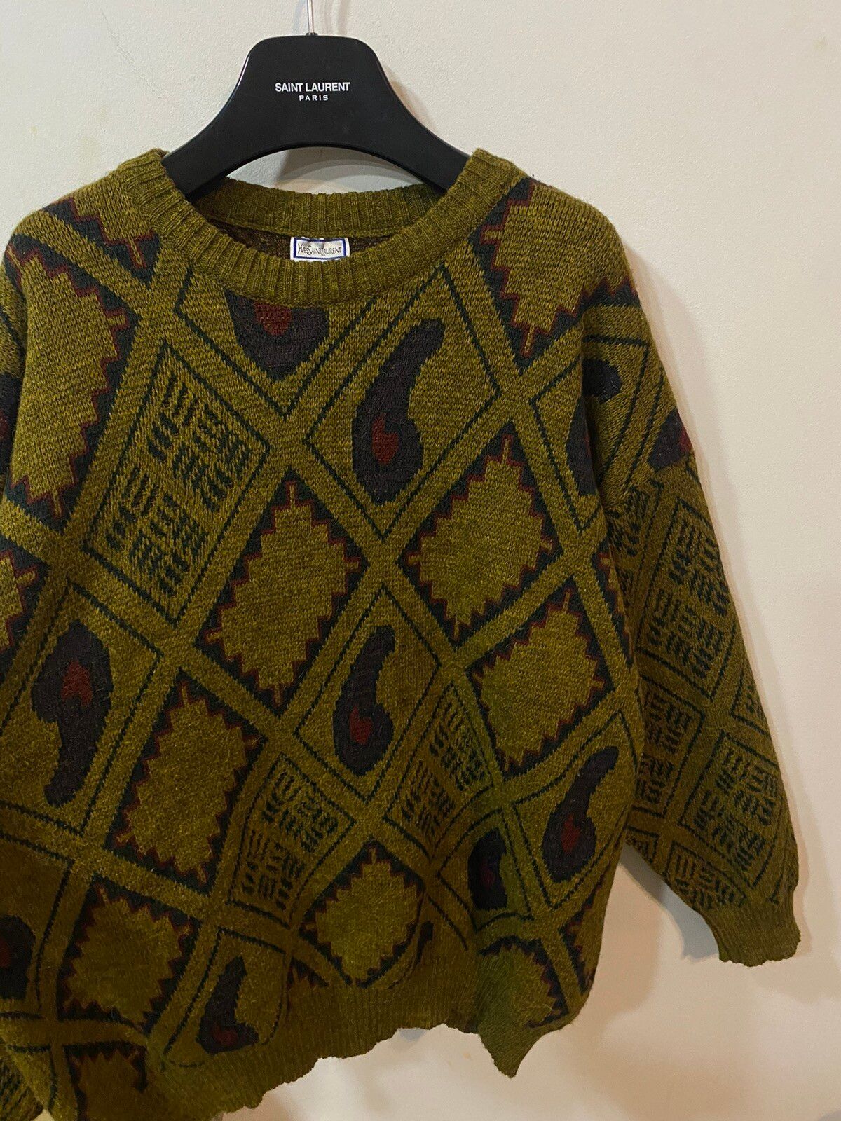 Vintage Wool 90’s YSL Sweater Knit Size US XXL / EU 58 / 5 - 5 Thumbnail