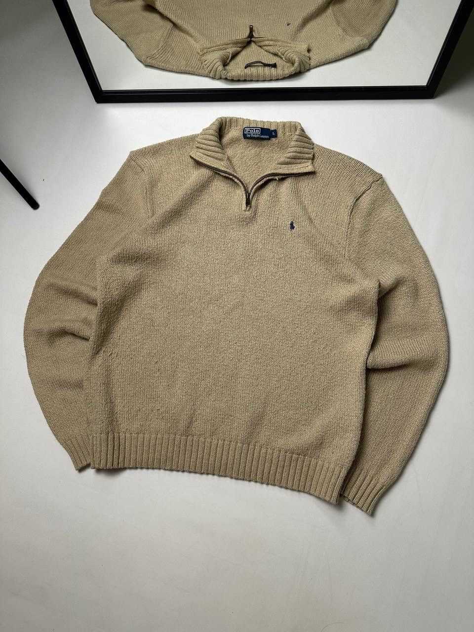 Polo Ralph Lauren 90s USA Polo Ralph Lauren Vintage Knite Sweater 1/3 Zip Size US L / EU 52-54 / 3 - 1 Thumbnail