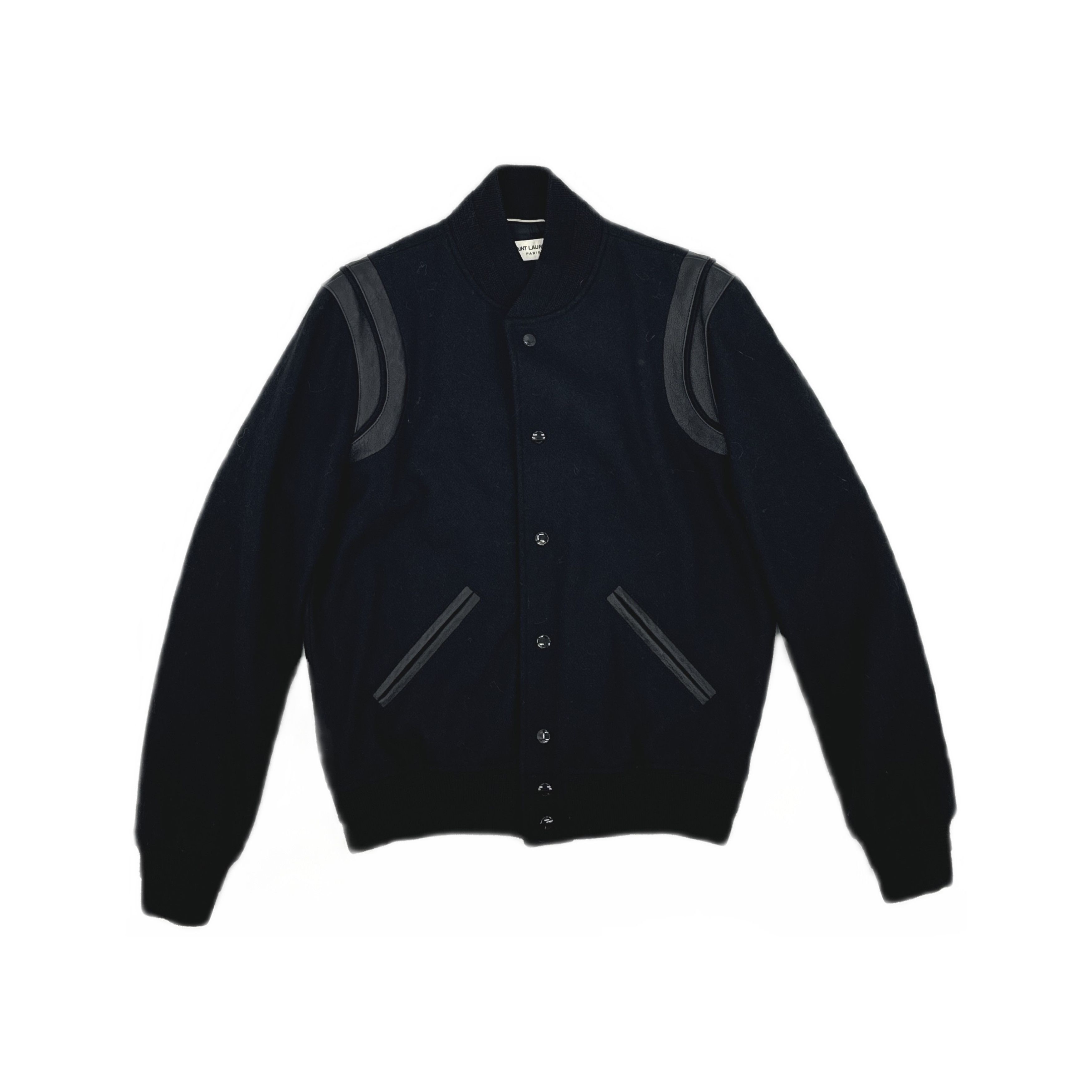 Saint Laurent Wool Leather Varsity Jacket Size S