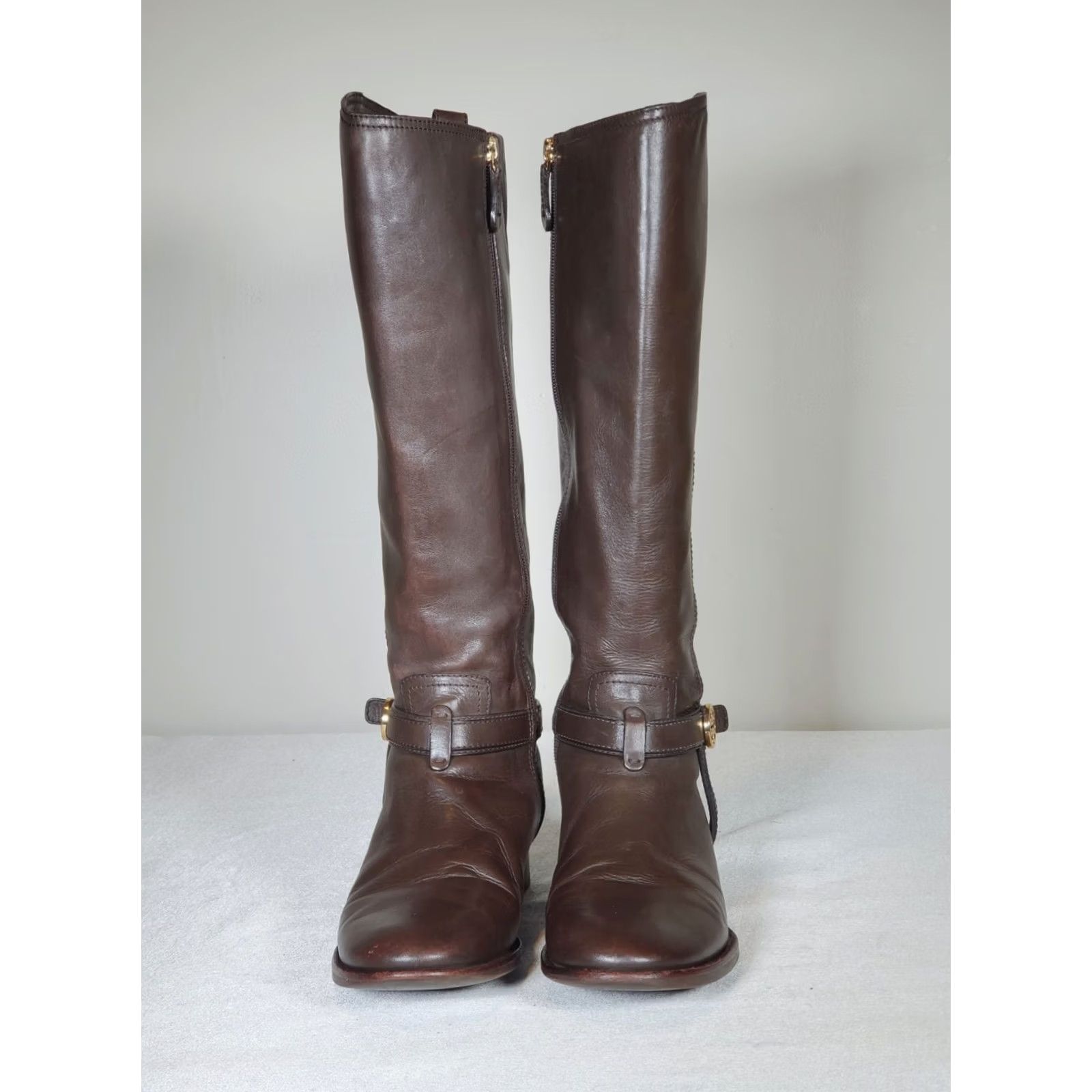 Tory Burch Tory Burch Bristol 30mm Riding Boots Coconut Leather Equestrian Women's US 8 M Boots Size US 8 / IT 38 - 6 Thumbnail