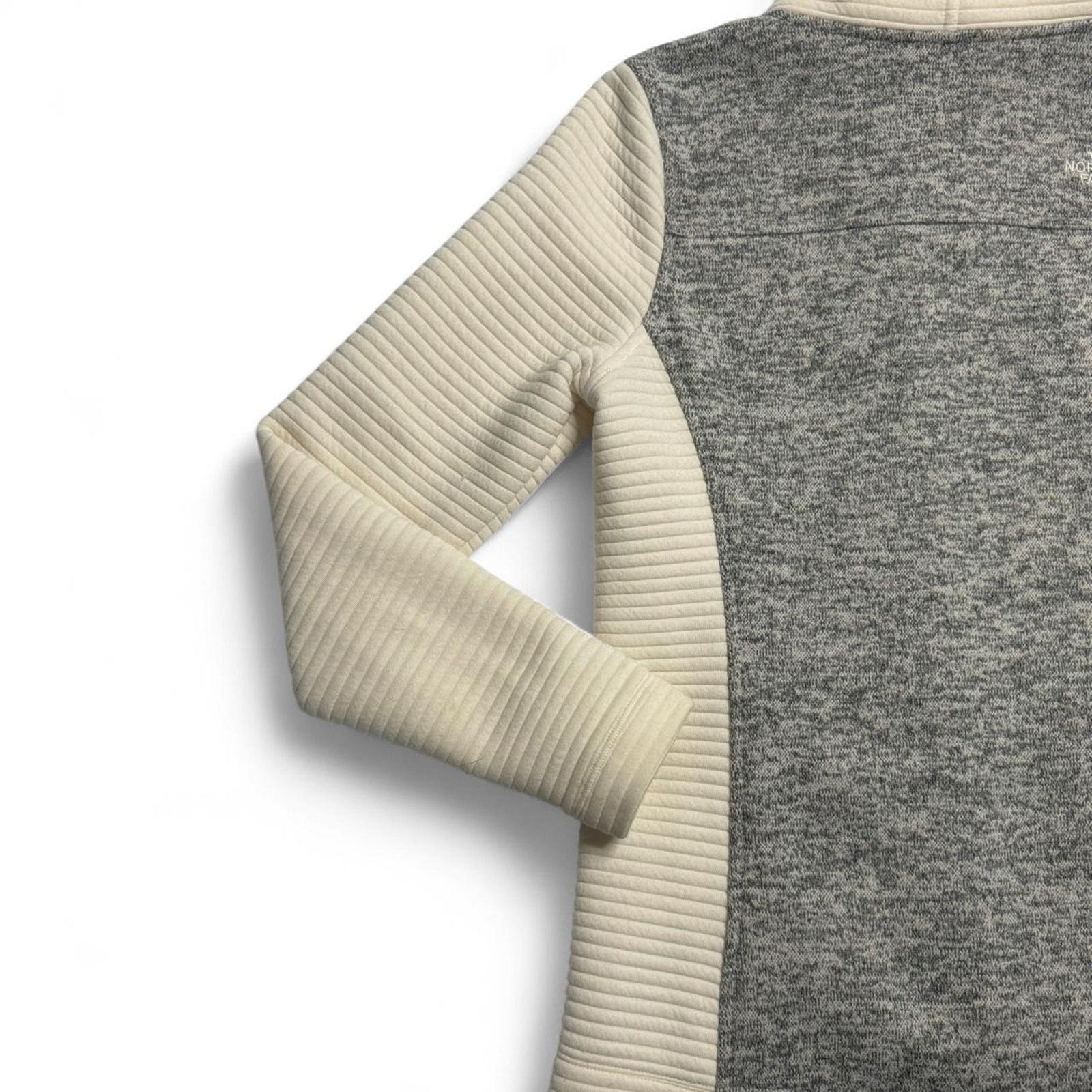 The North Face The North Face Cream Gray Knit Fleece Full Zip Jacket Medium Size M / US 6-8 / IT 42-44 - 7 Thumbnail