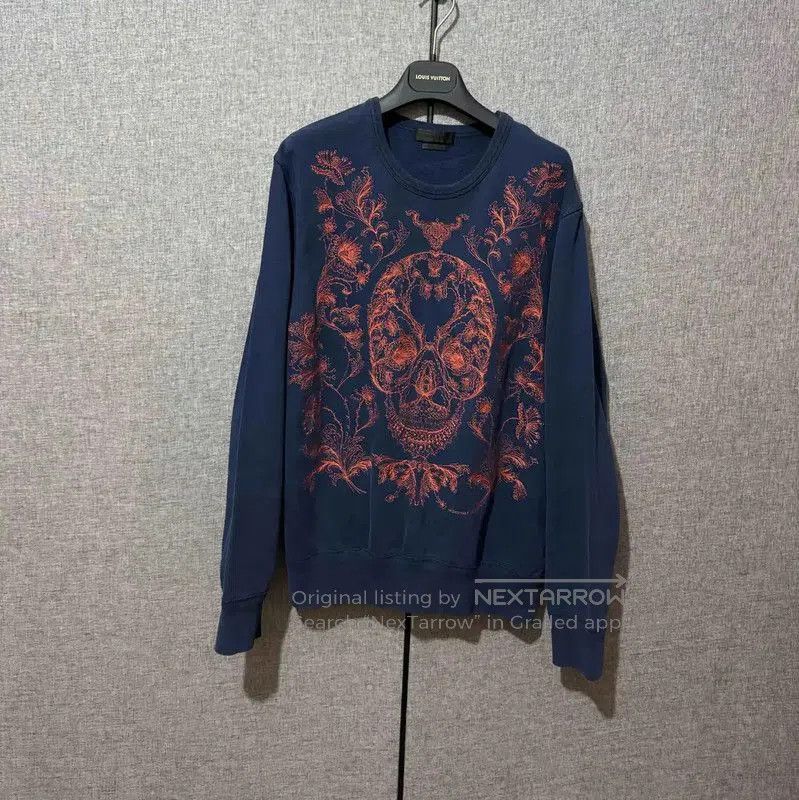 Other Alexander McQueen Navy Skull Embroidered Sweatshirt . Size US M / EU 48-50 / 2 - 1 Thumbnail