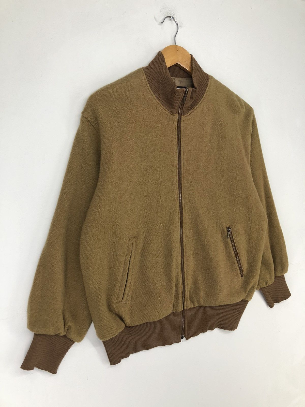 Trussardi Vintage Trussardi Sport Golf Distressed Wool Bomber Jacket Size US M / EU 48-50 / 2 - 4 Thumbnail