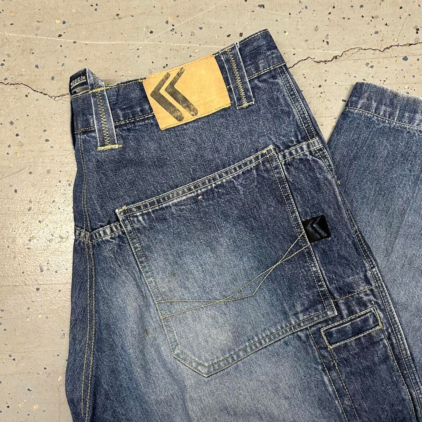 Other Y2K Baggy Dark blue denim jeans with a faded Size US 38 / EU 54 - 2 Thumbnail