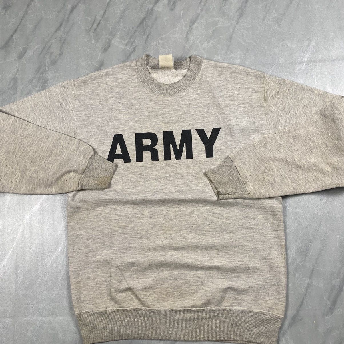 Jerzees Vintage 90s Army Distressed Crewneck Size US M / EU 48-50 / 2 - 5 Thumbnail