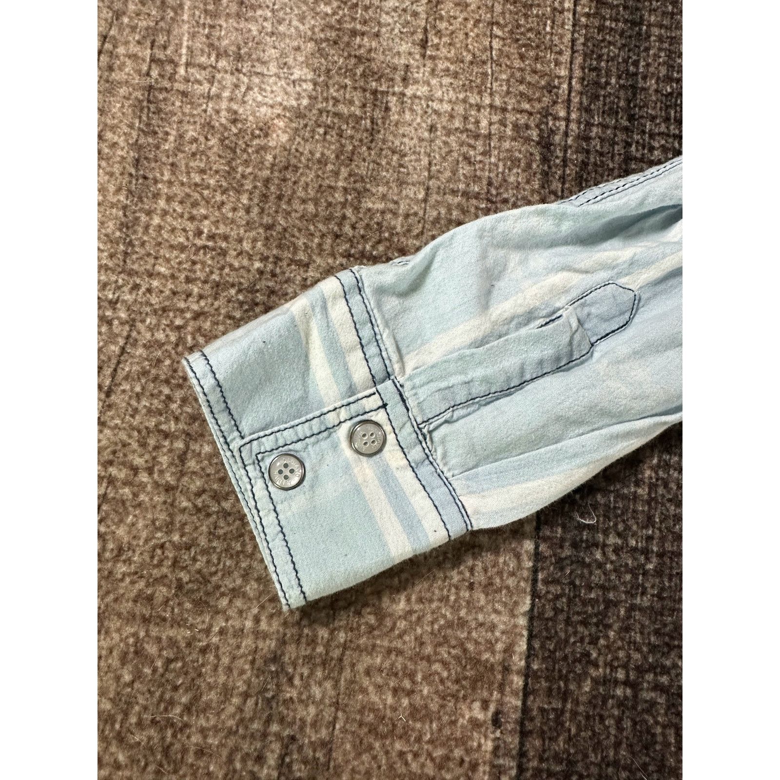 Harley Davidson Harley Davidson Womens Blue Large Button Down Pocket Shirt Size L / US 10 / IT 46 - 7 Thumbnail