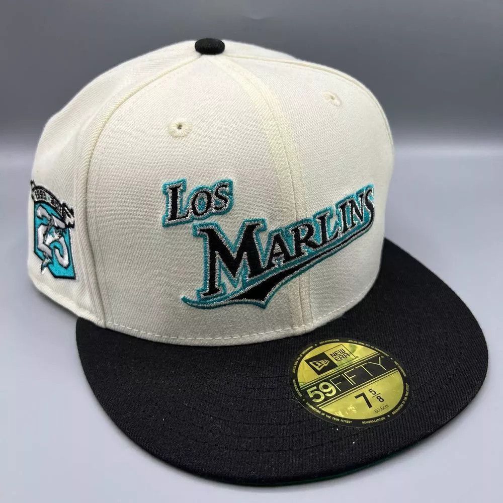 Marlins Mlb Fitted Hats With Patches Florida Marlins Hat Men 5/8