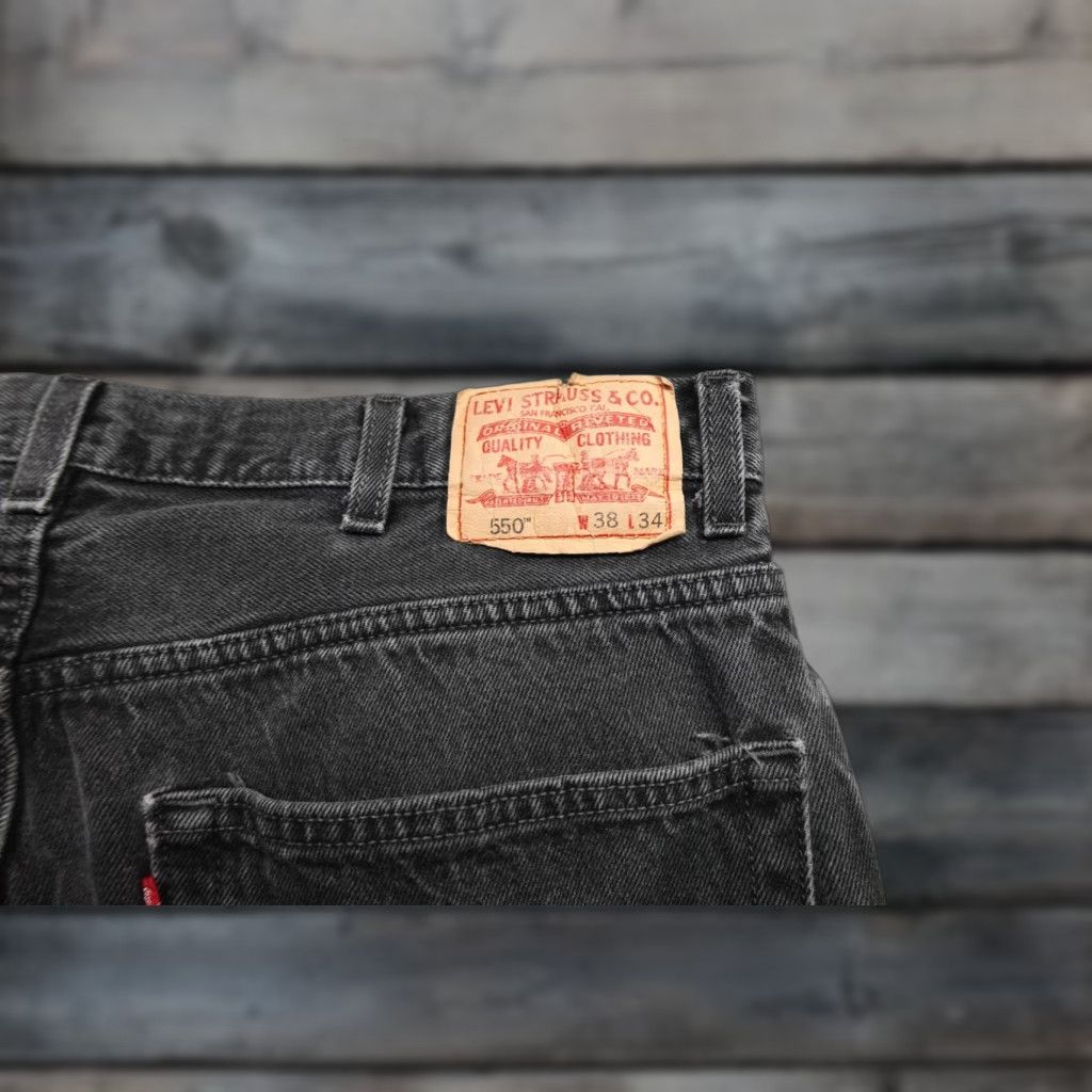 Levi's Levi's 550 Relaxed Fit Jeans Mens 38x34 Charcoal Gray Wash Denim Western Wide Leg Tapered Pocket Zipper Casual Pants 5-Pocket Design Size US 38 / EU 54 - 1 Thumbnail
