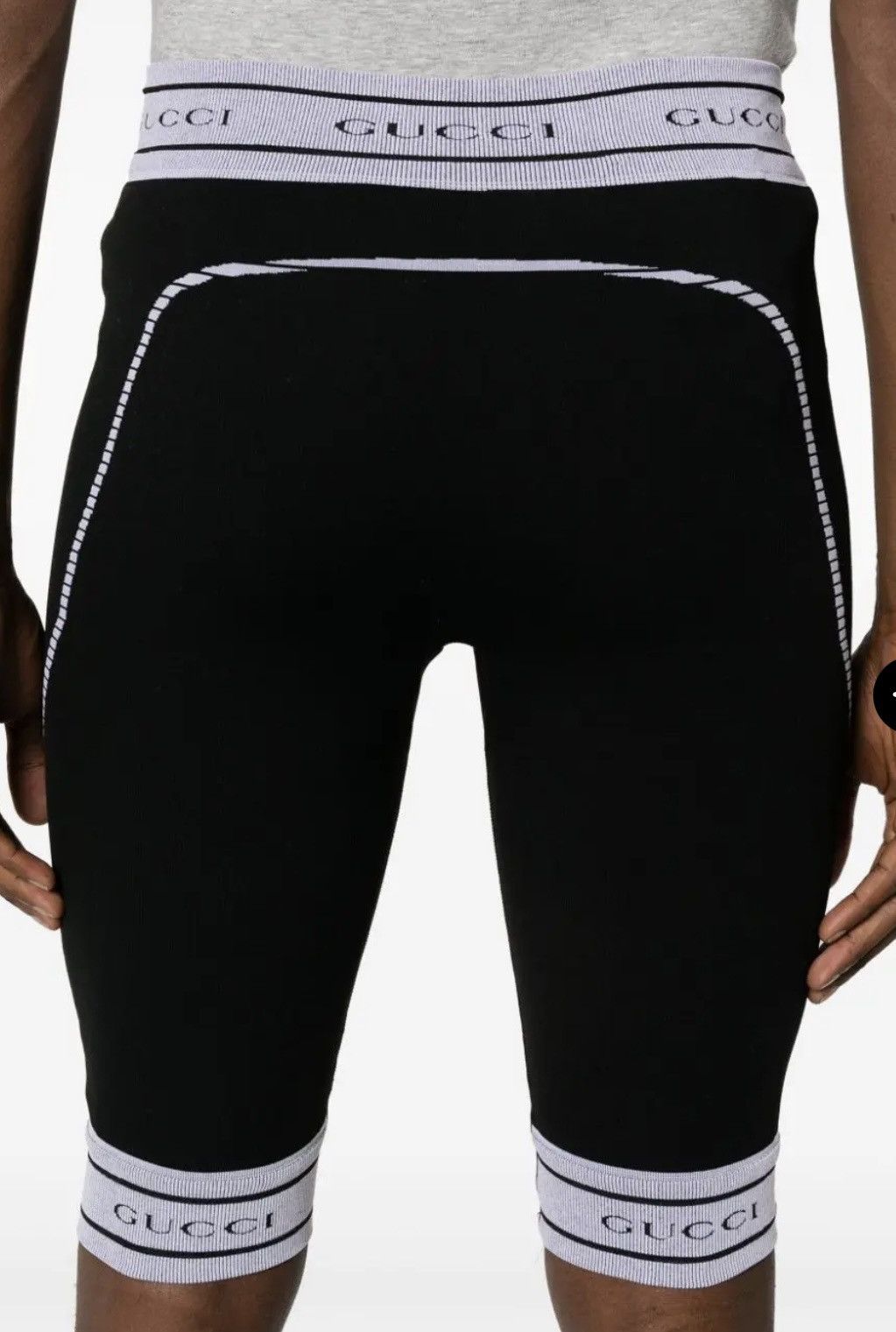 Gucci GUCCI Logo Waistband Knee-Length Short Leggings Size US 32 / EU 48 - 5 Thumbnail