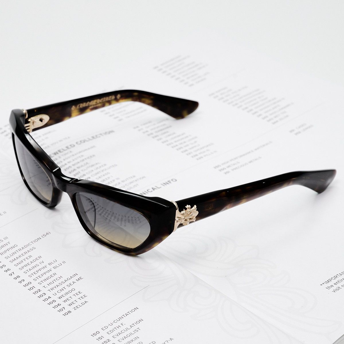 Chrome Hearts CHROME HEARTS HALLLA BALUUUU DARK TORTOISE SUNGLASSES Size ONE SIZE - 2 Thumbnail