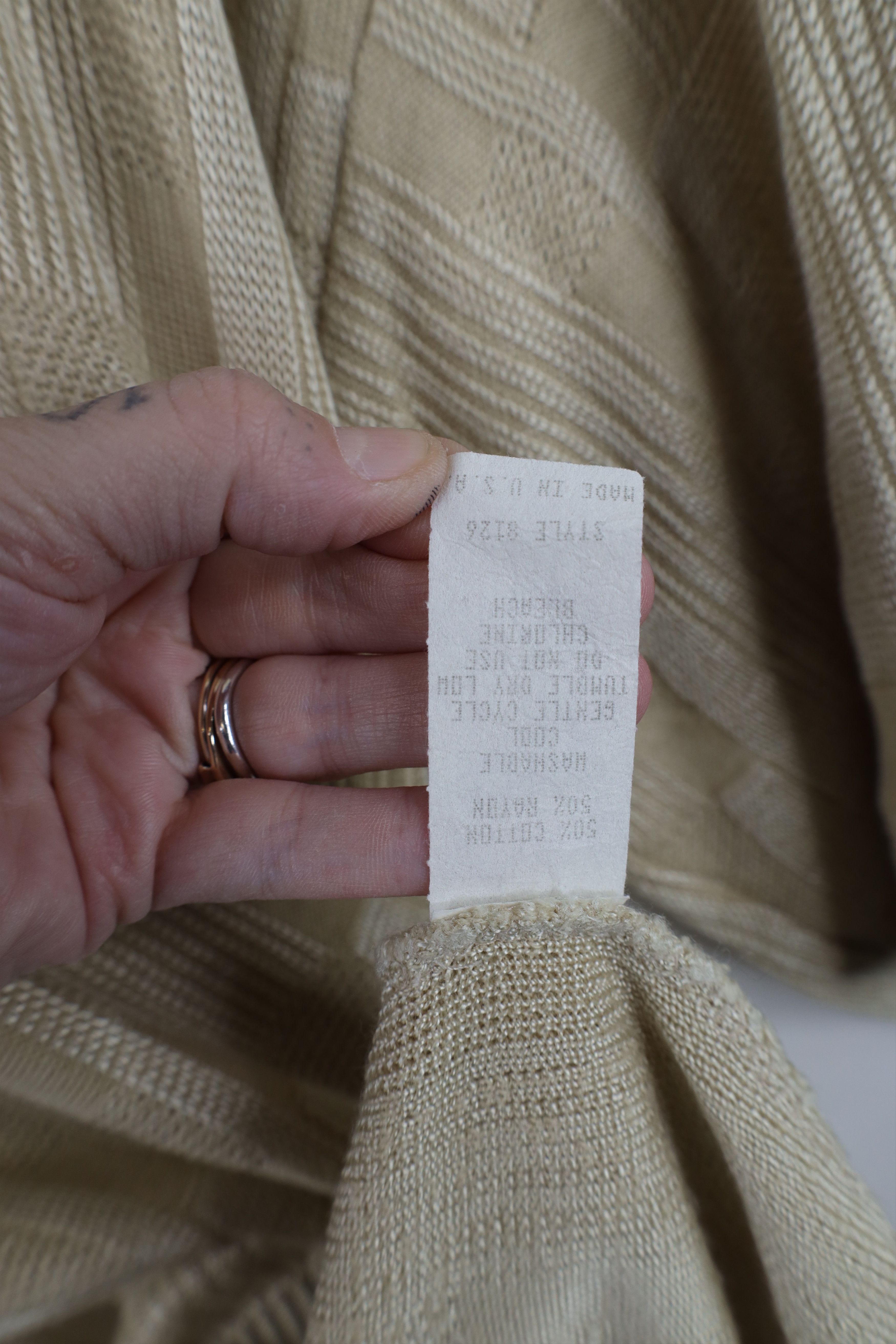 Vintage Vintage 90s Streetwear Knit Short Sleeve Sweater Gold USA Size US XXL / EU 58 / 5 - 8 Thumbnail