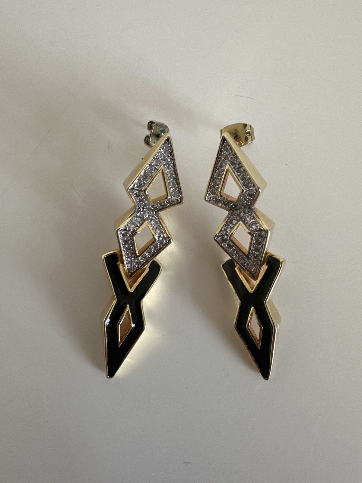 Vintage Earing and ring set: black and gold Size ONE SIZE - 7 Thumbnail