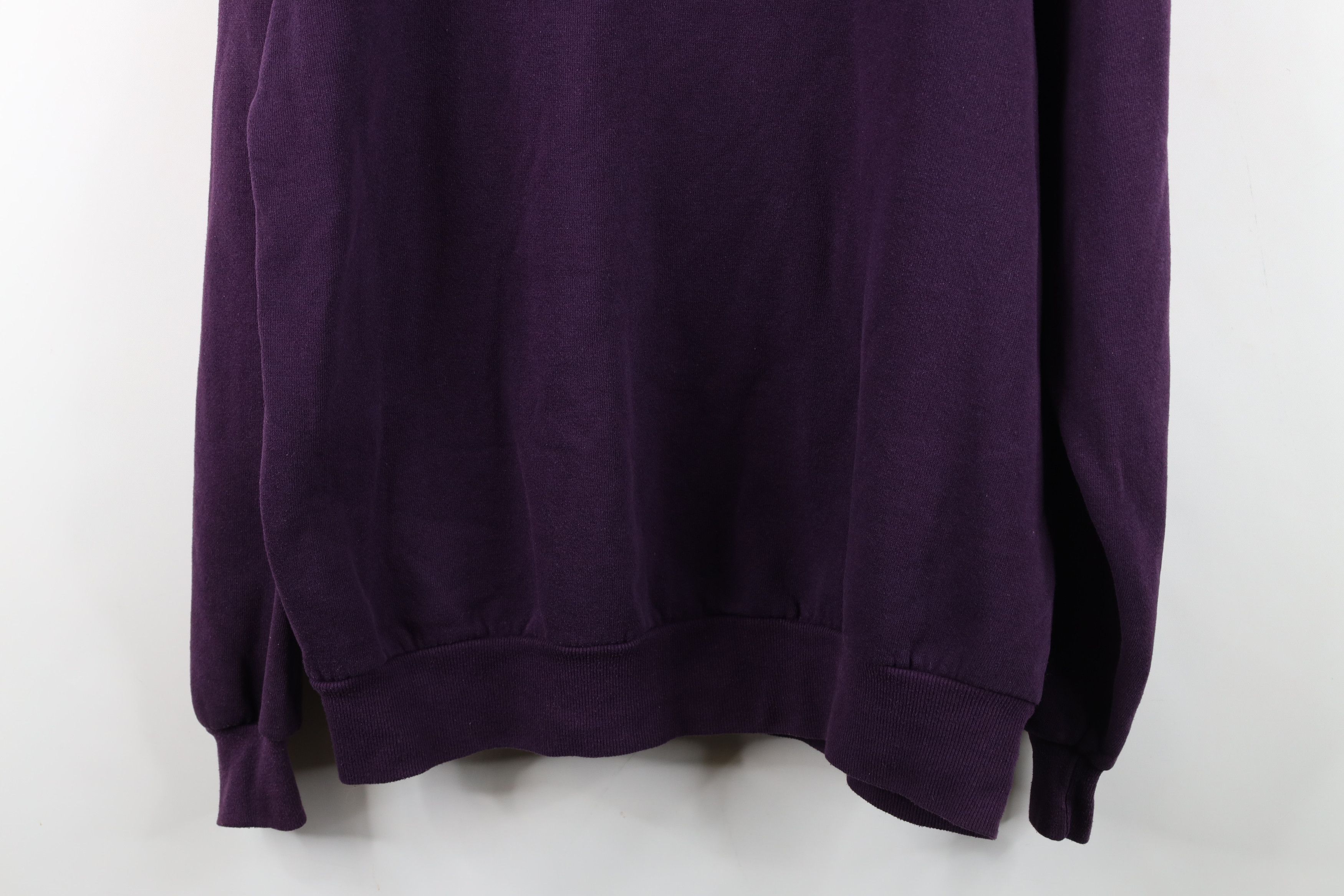 Vintage Vintage 90s Streetwear Blank Crewneck Sweatshirt Purple USA Size XL / US 12-14 / IT 48-50 - 13 Thumbnail