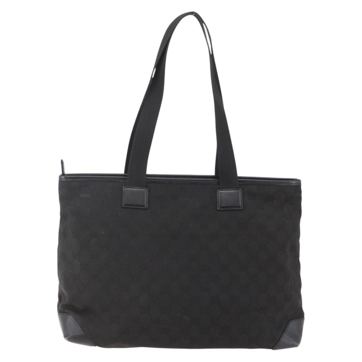 Gucci GUCCI GG Canvas Tote Bag Black Silver Size ONE SIZE - 3 Thumbnail