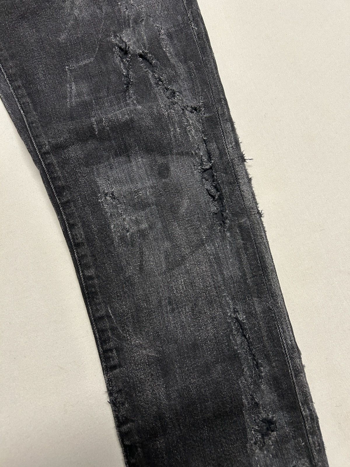Saint Laurent Paris FW2018 D02 Distressed Waxed Denim Size US 30 / EU 46 - 10 Thumbnail