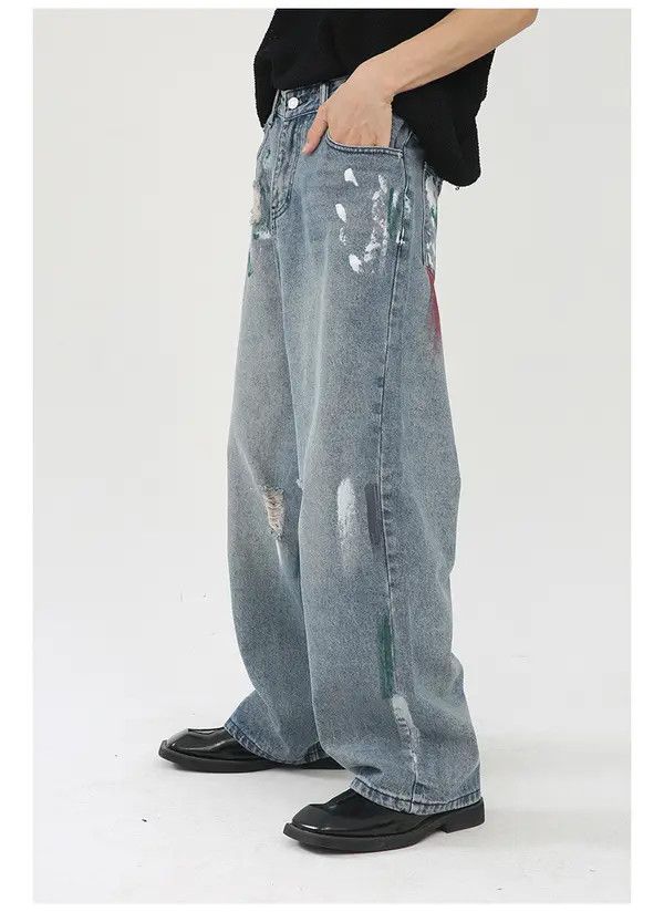 Japanese Brand Pepper x Yuka Ink wash straight loose jeans men vintage Size US 32 / EU 48 - 4 Thumbnail