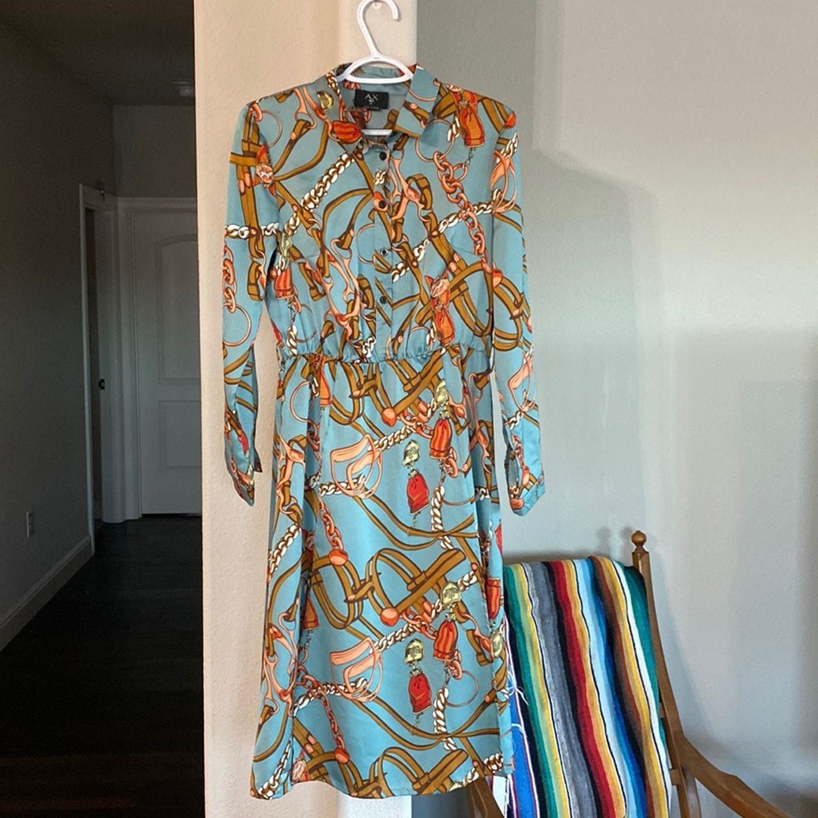 Other AX PARIS Shirt dress retro side slit has loops for a belt Size XL / US 12-14 / IT 48-50 - 1 Thumbnail