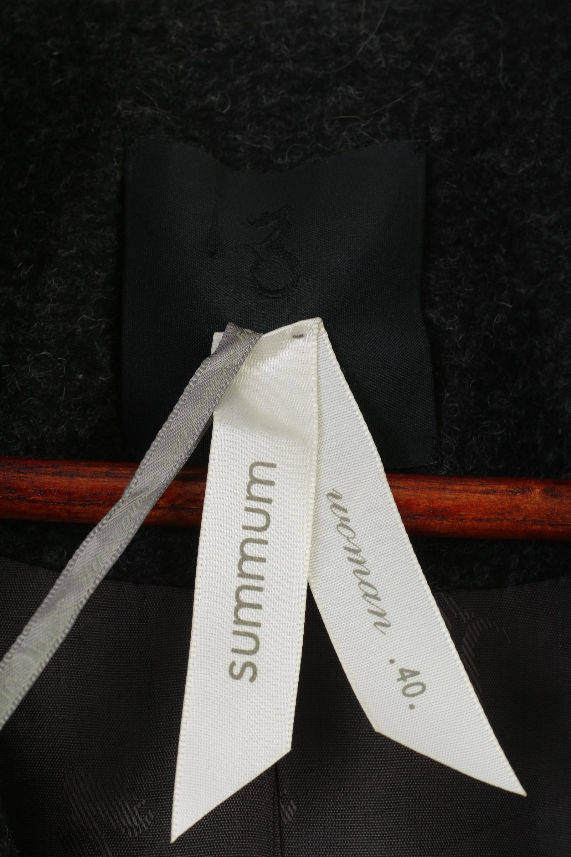 Vintage Summum Woman 40 M Jacket Charcoal Bottoms Collar Wool 0069 Size S / US 4 / IT 40 - 5 Thumbnail