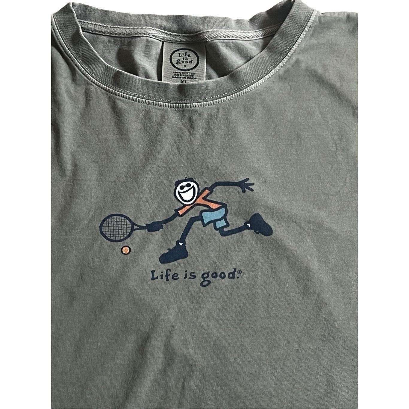 Life is Good Life is Good Tenis T shirt Shirt XL Size US XL / EU 56 / 4 - 6 Thumbnail