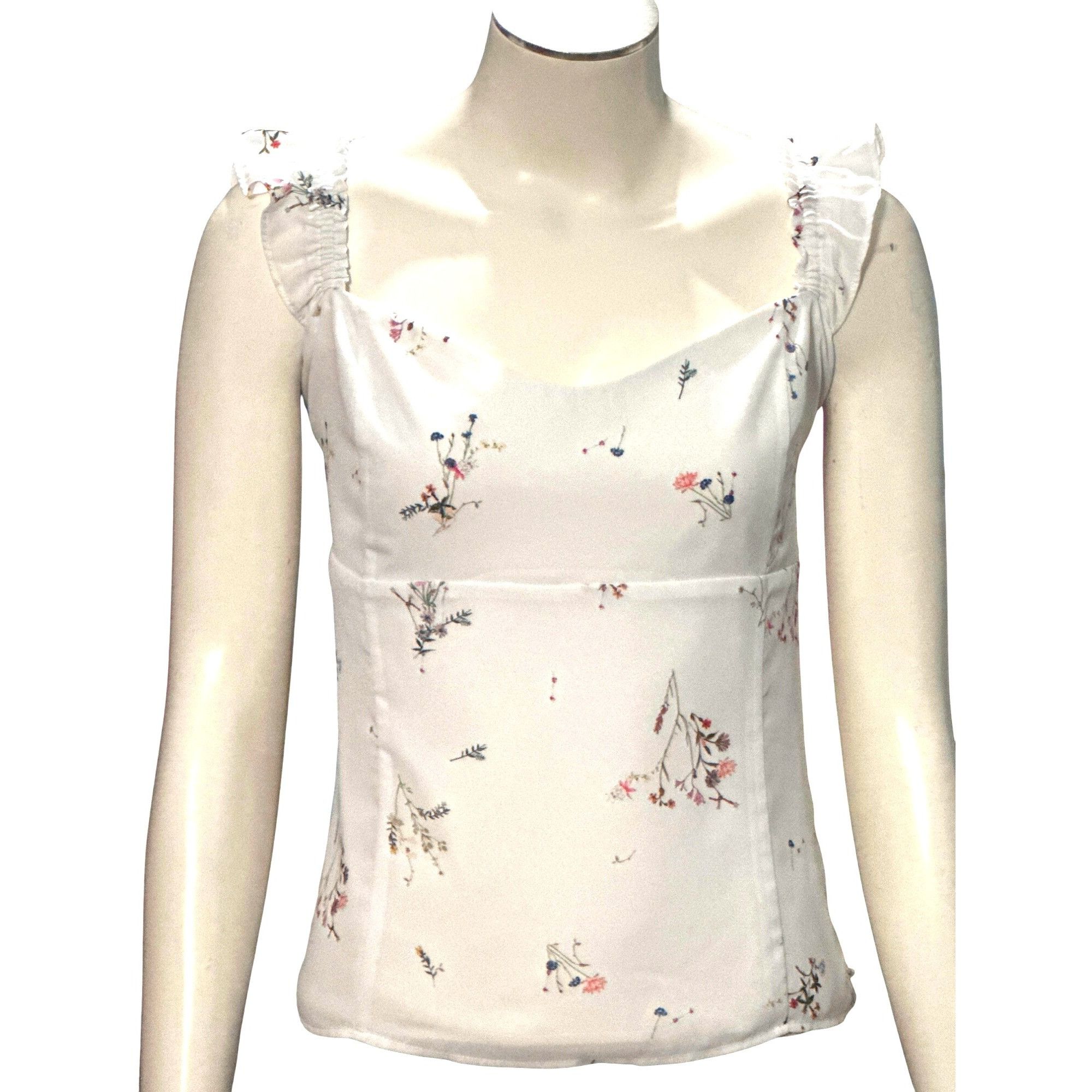 Other CCC Floral Ruffled Smocked Blouse Sleeveless Design Floral P Size S / US 4 / IT 40 - 1 Thumbnail