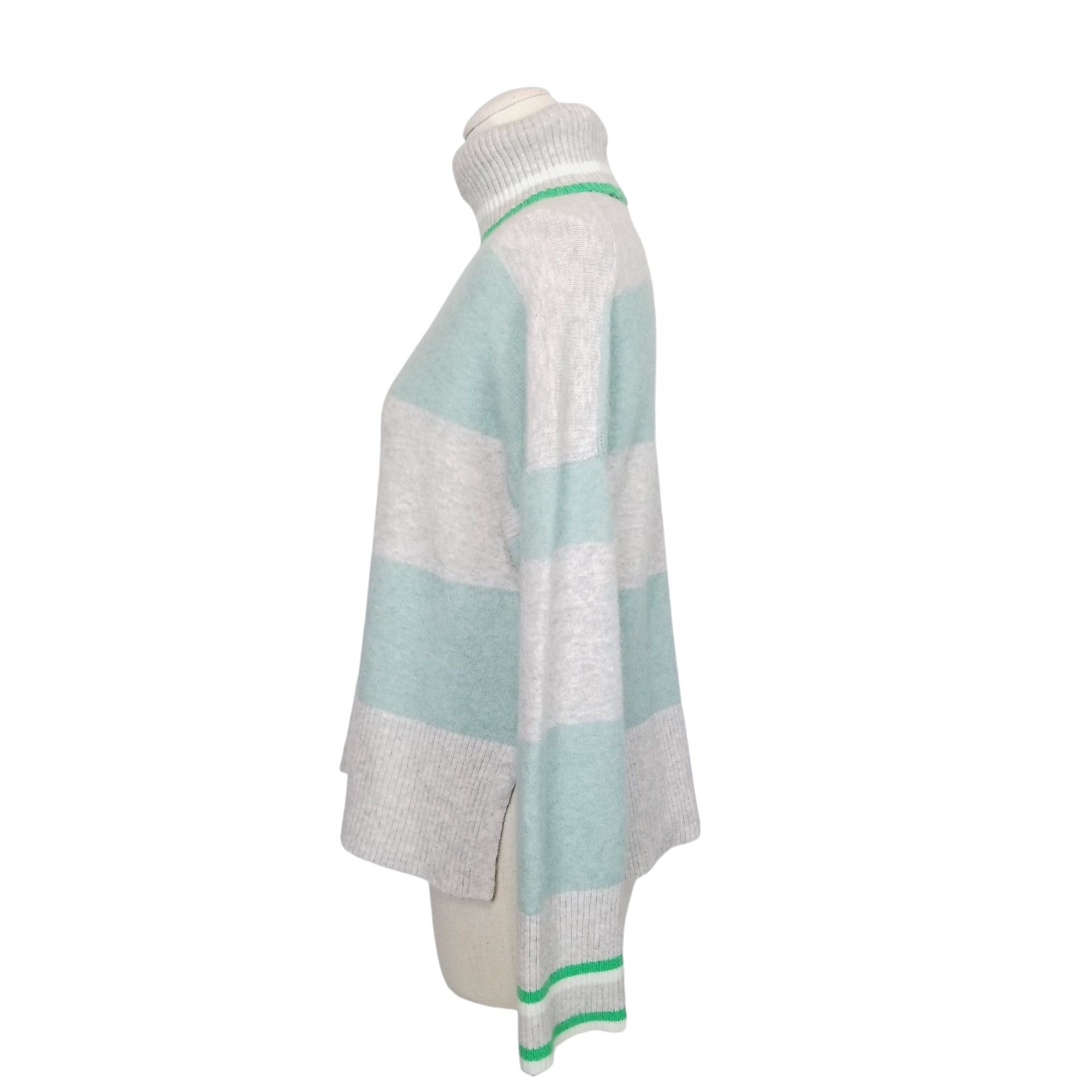 J.Crew Striped Merino Wool Alpaca Blend Turtleneck Size S / US 4 / IT 40 - 3 Thumbnail