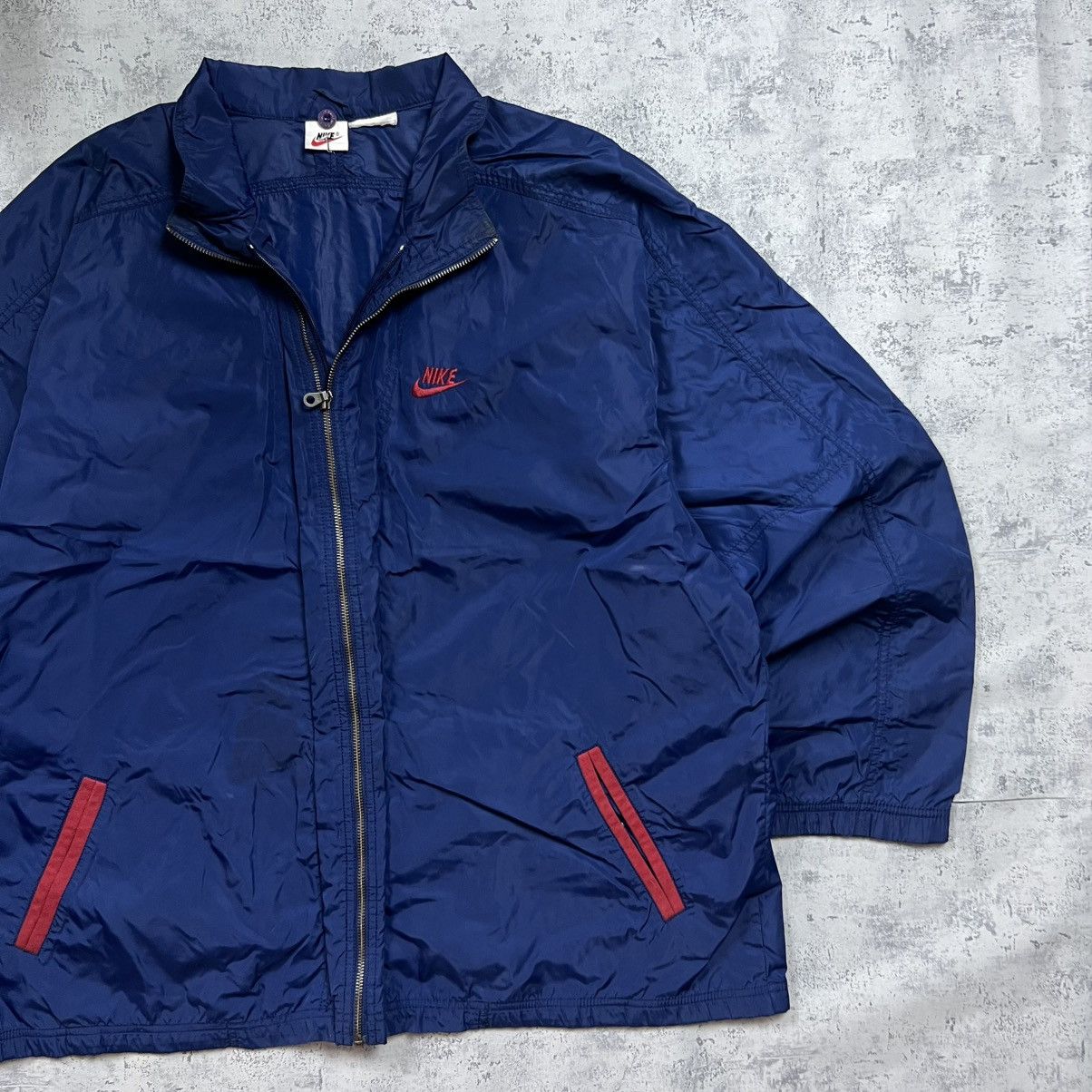 80s 90s Nike Big Swoosh Vintage Y2K Oversized Nylon Jacket