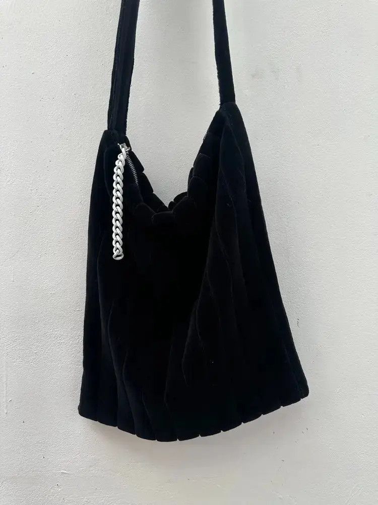 Raf Simons Raf Simons Raf Simons Chain Velvet Tote Bag-2506 Size ONE SIZE - 2 Thumbnail