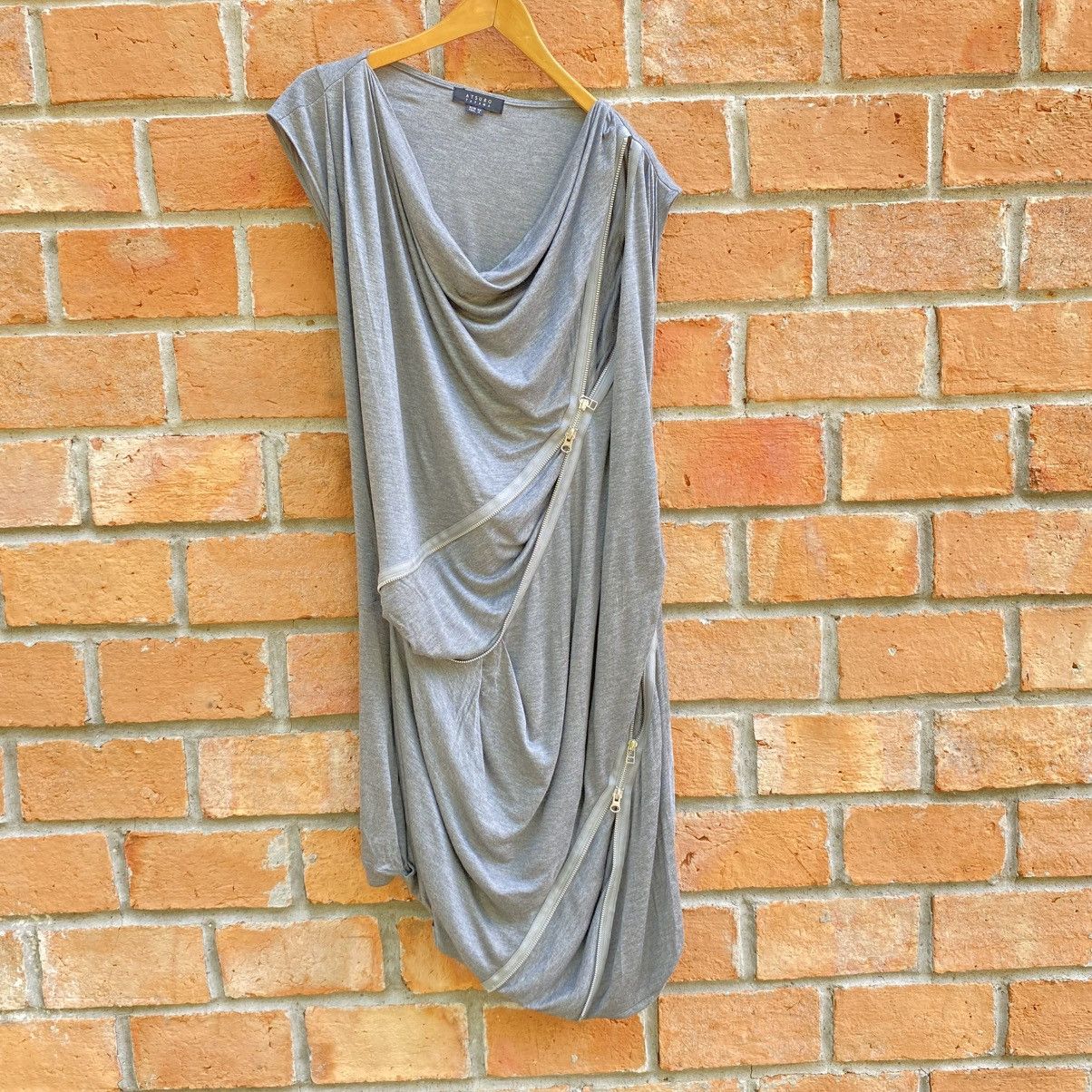 ATSURO TAYAMA A/T ATSURO TAYAMA Light Gray Panel Zip Dress Size S / US 4 / IT 40 - 6 Thumbnail