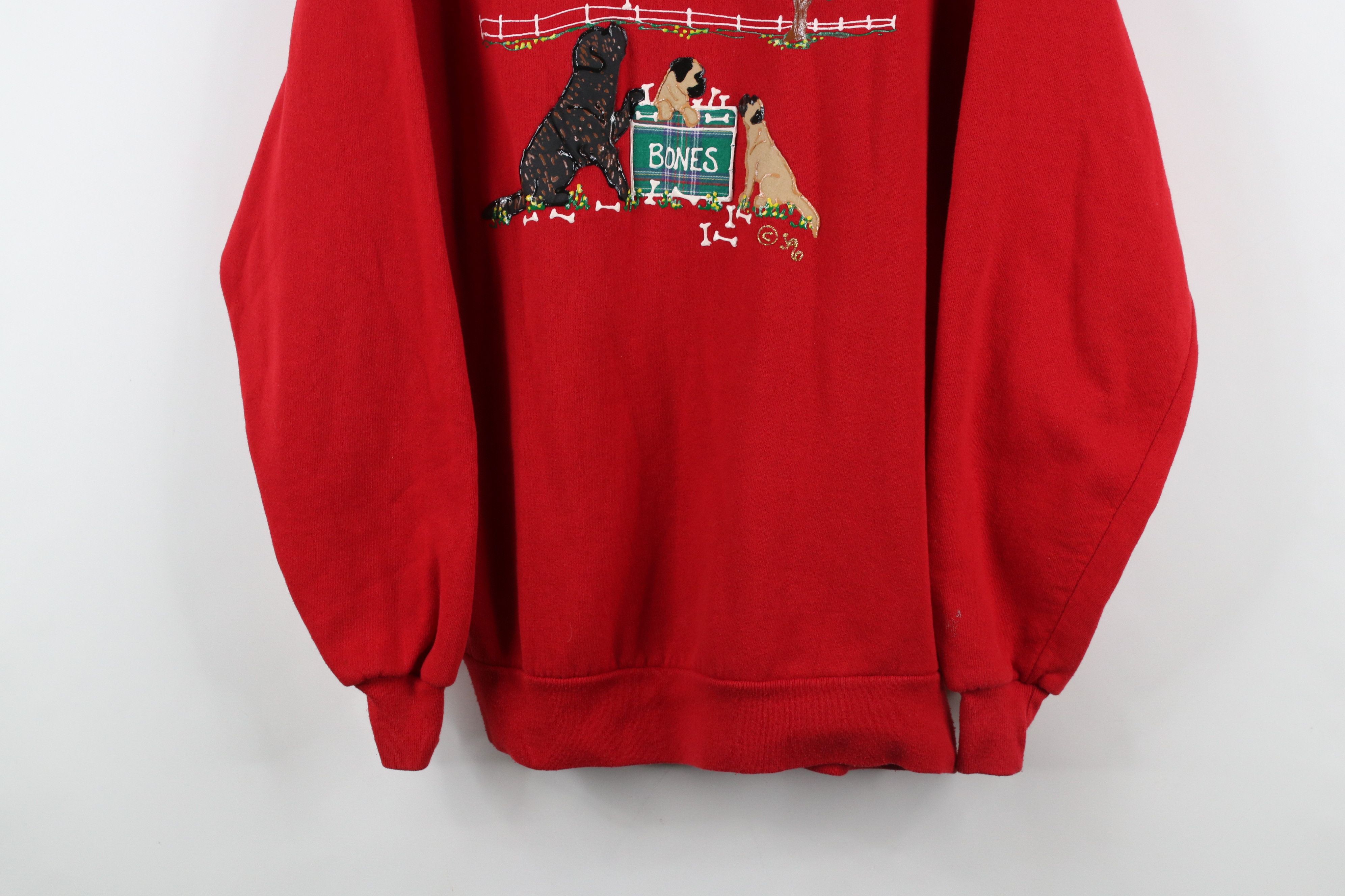 Vintage Vintage 90s Streetwear Farmhouse Puppy Sweatshirt Red USA Size L / US 10 / IT 46 - 3 Thumbnail