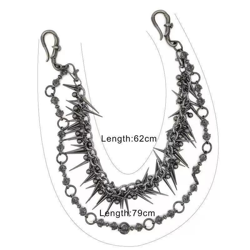 Vintage Retro hip-hop punk style jeans waist chain Size ONE SIZE - 5 Thumbnail