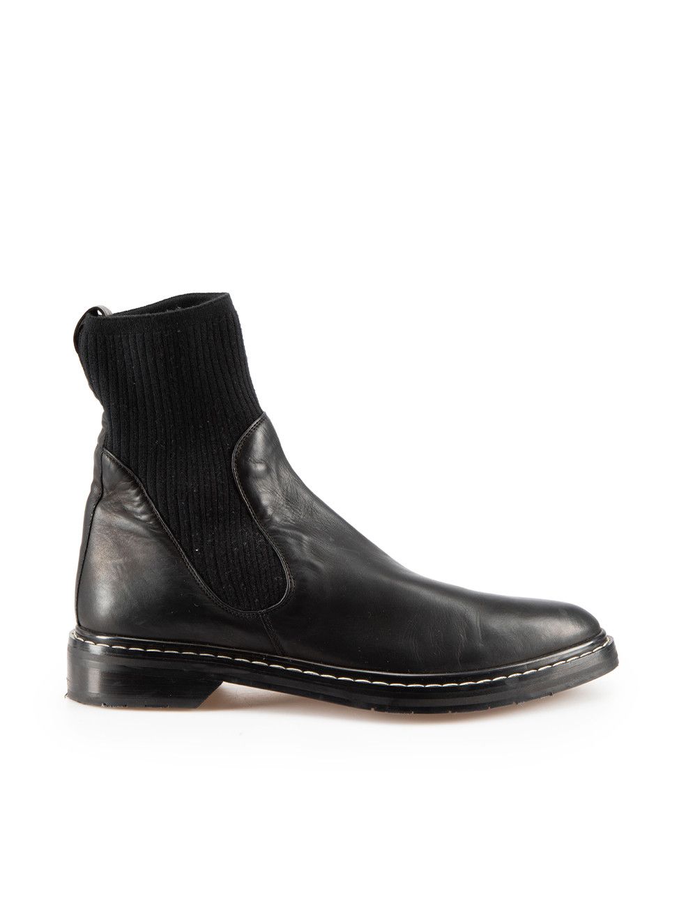 The Row Black Fara Ribbed Knit Ankle Boot Grailed
