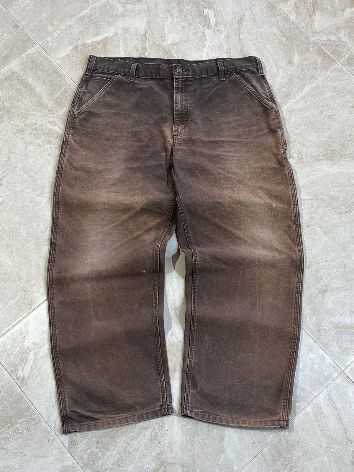 Vintage Carhartt Brown Faded Carpenter Workwear Baggy Jeans