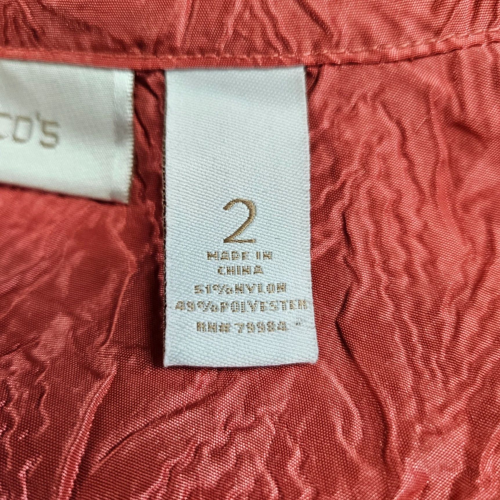 Vintage Chicos Womens Crinkle Jacket Sz Large Orange Button Front Tabbed Sleeves Size L / US 10 / IT 46 - 5 Thumbnail