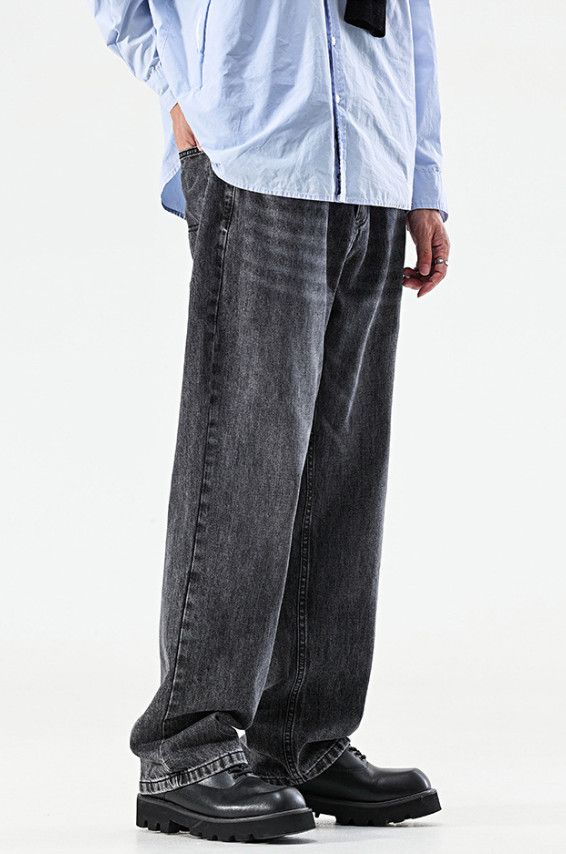 Japanese Brand Men's trendy retro washed loose wide-leg jeans Size US 32 / EU 48 - 2 Thumbnail